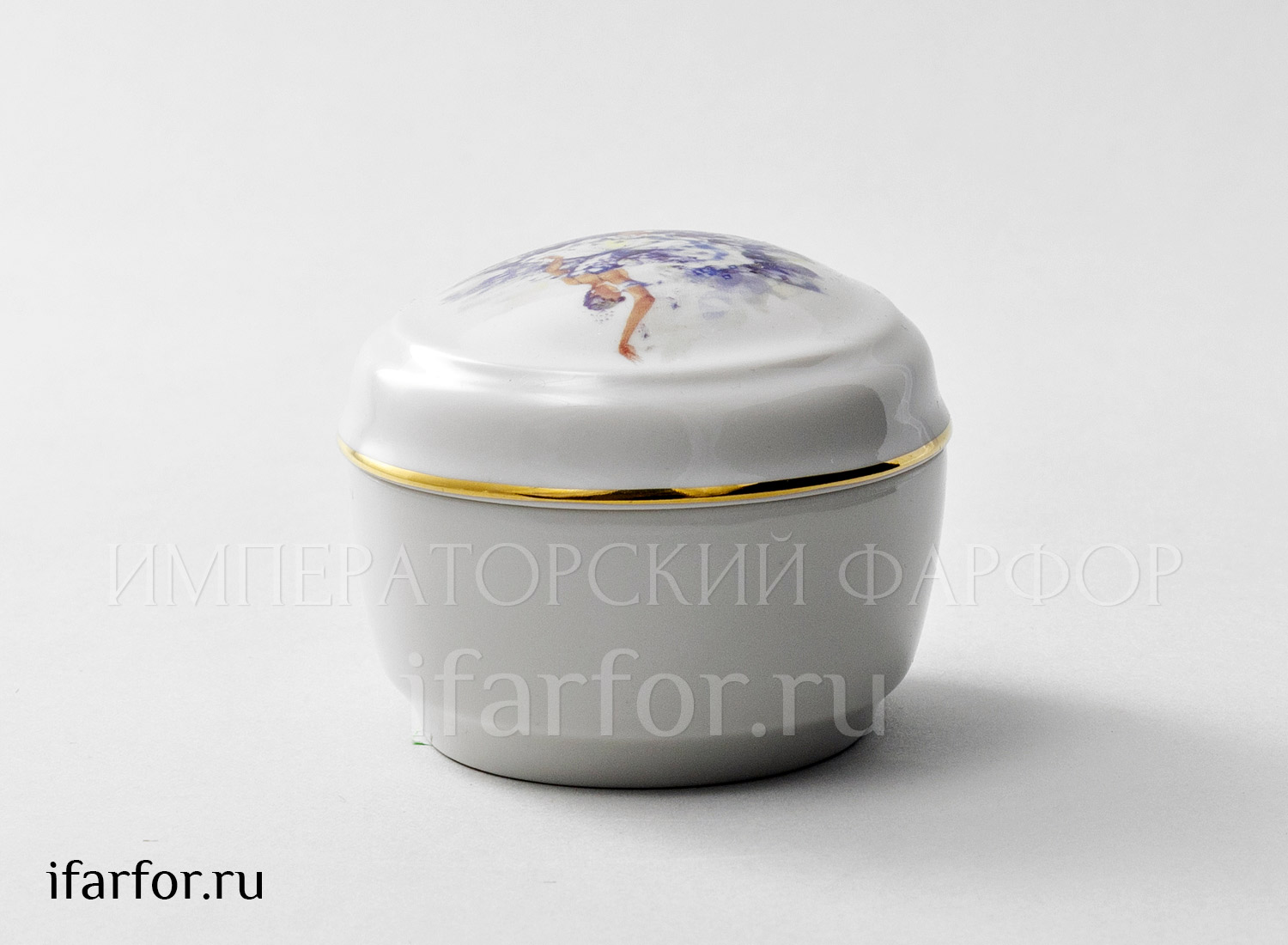 Туалетная коробочка «Фея нежности» Форма: Овальная. Твердый фарфор. 92 x 77 x 63 мм.