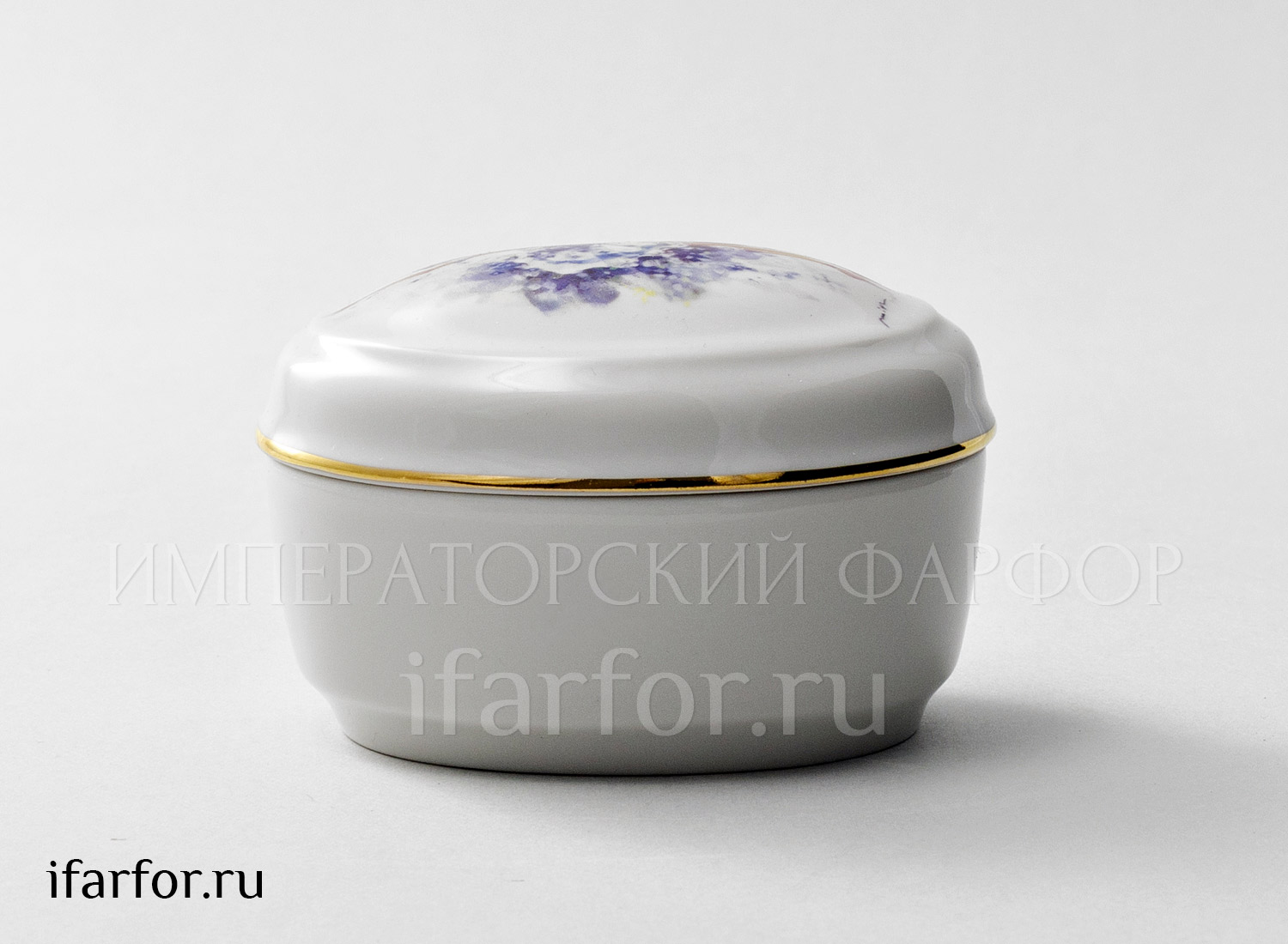 Туалетная коробочка «Фея нежности» Форма: Овальная. Твердый фарфор. 92 x 77 x 63 мм.