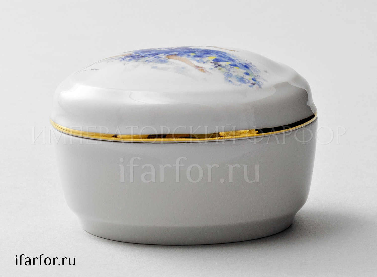 Туалетная коробочка «Фея резвости» Форма: Овальная. Твердый фарфор. 92 x 77 x 63 мм.