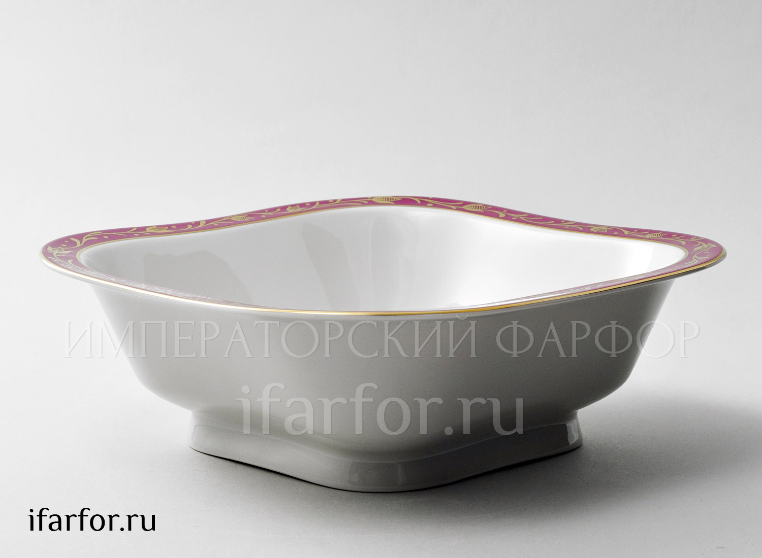 Салатник 6 порц. квадр. «Сетка-блюз 2» Форма: Молодежная. Твердый фарфор. 205 мм.