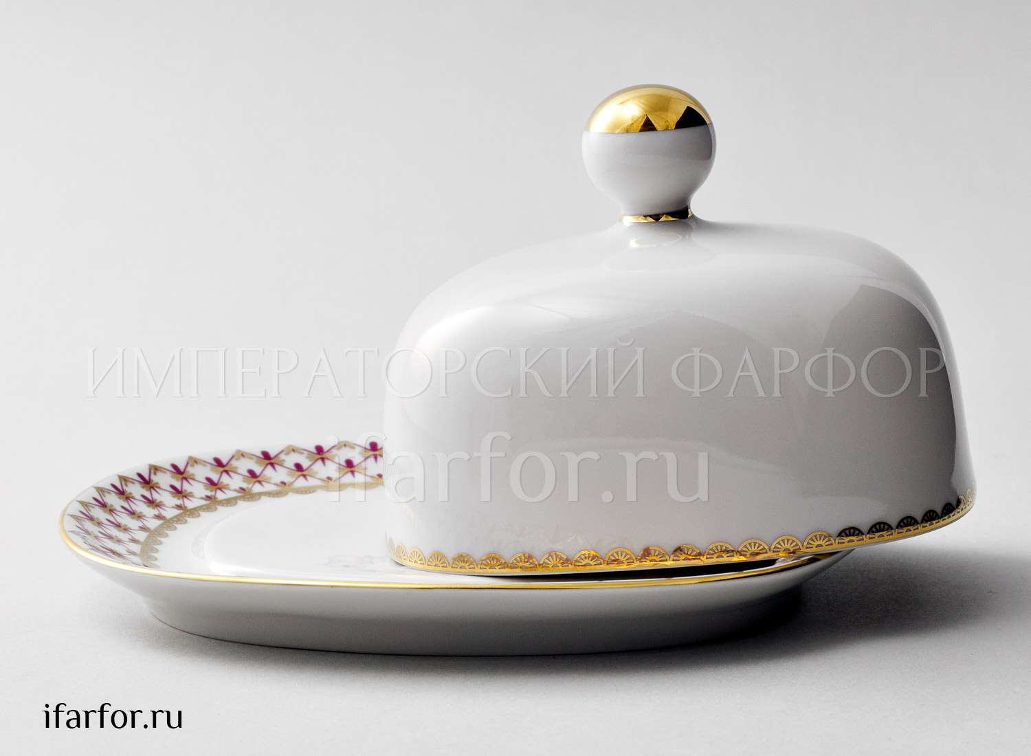 Масленка «Сетка-Блюз» Форма: Прямоугольная. Твердый фарфор. 172 x 155 x 100 мм.