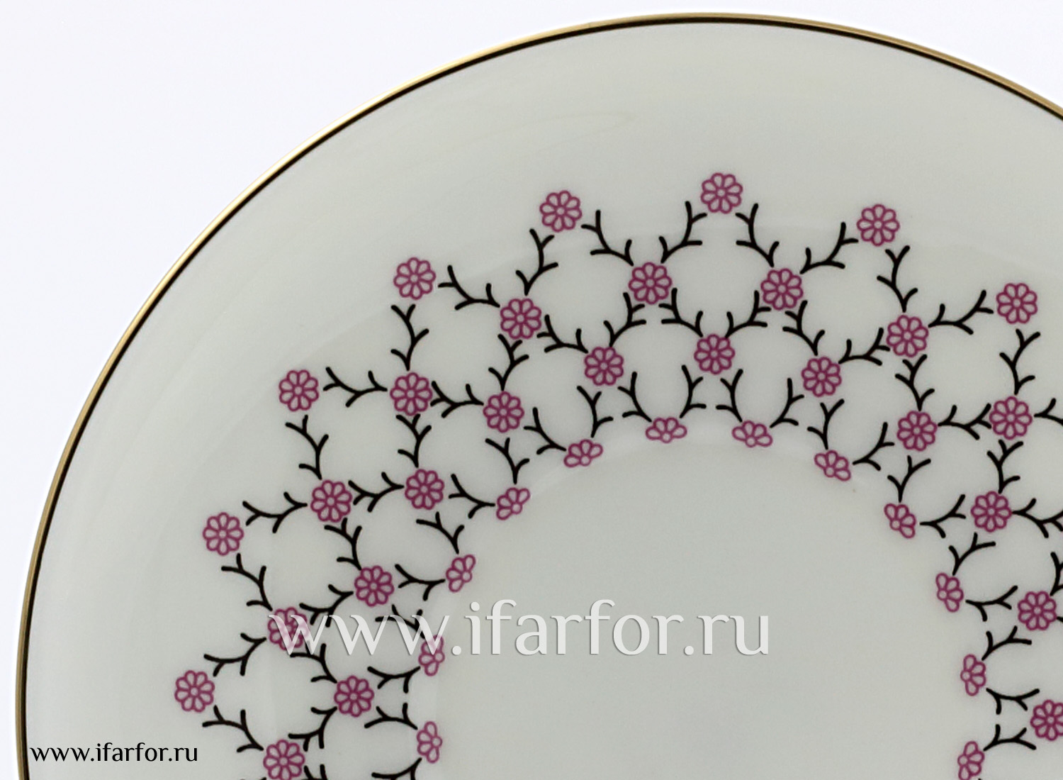 Чашка с блюдцем чайная «Розовая сетка» 1/2