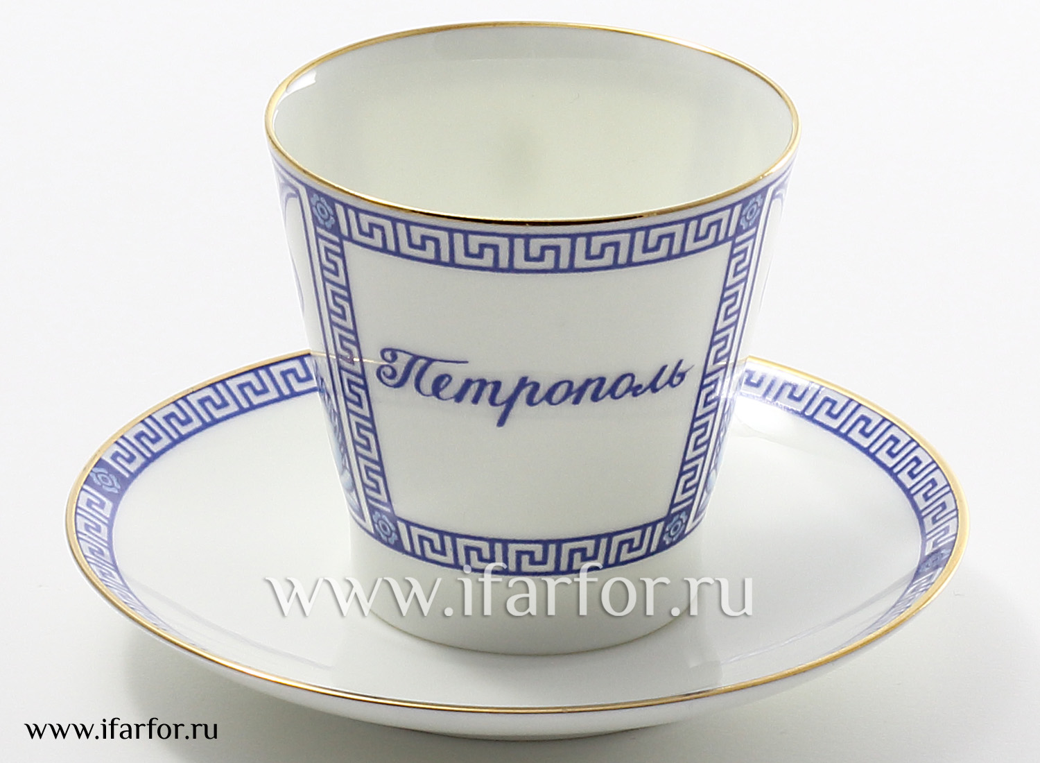 Чашка с блюдцем «Петрополь» 1/2 Форма: Черный кофе. Тонкостенный костяной фарфор. 80 мл.