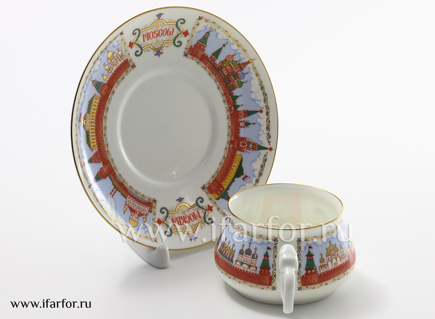 Чашка с блюдцем кофейная «Московский Кремль» 1/2