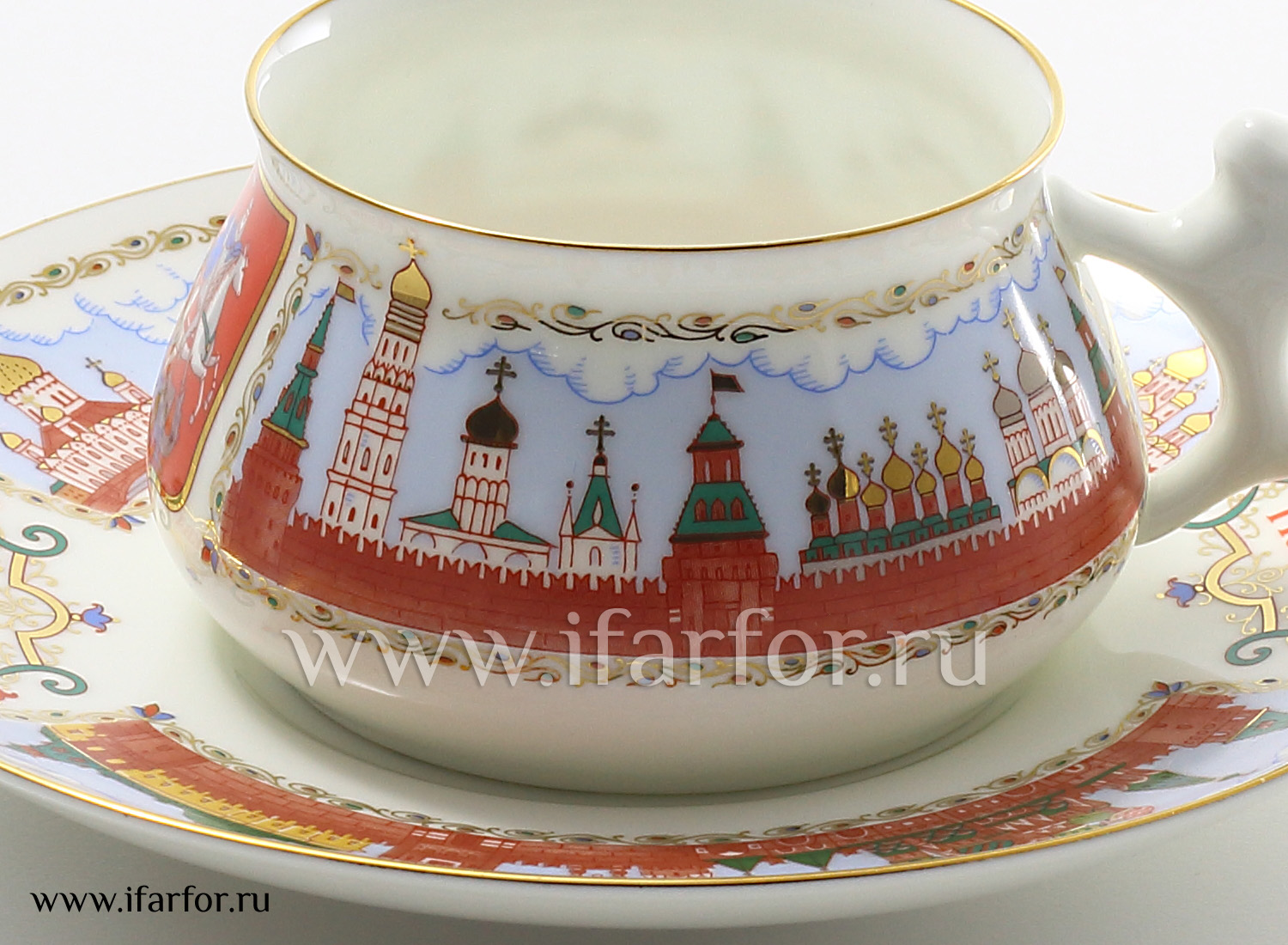 Чашка с блюдцем кофейная «Московский Кремль» 1/2