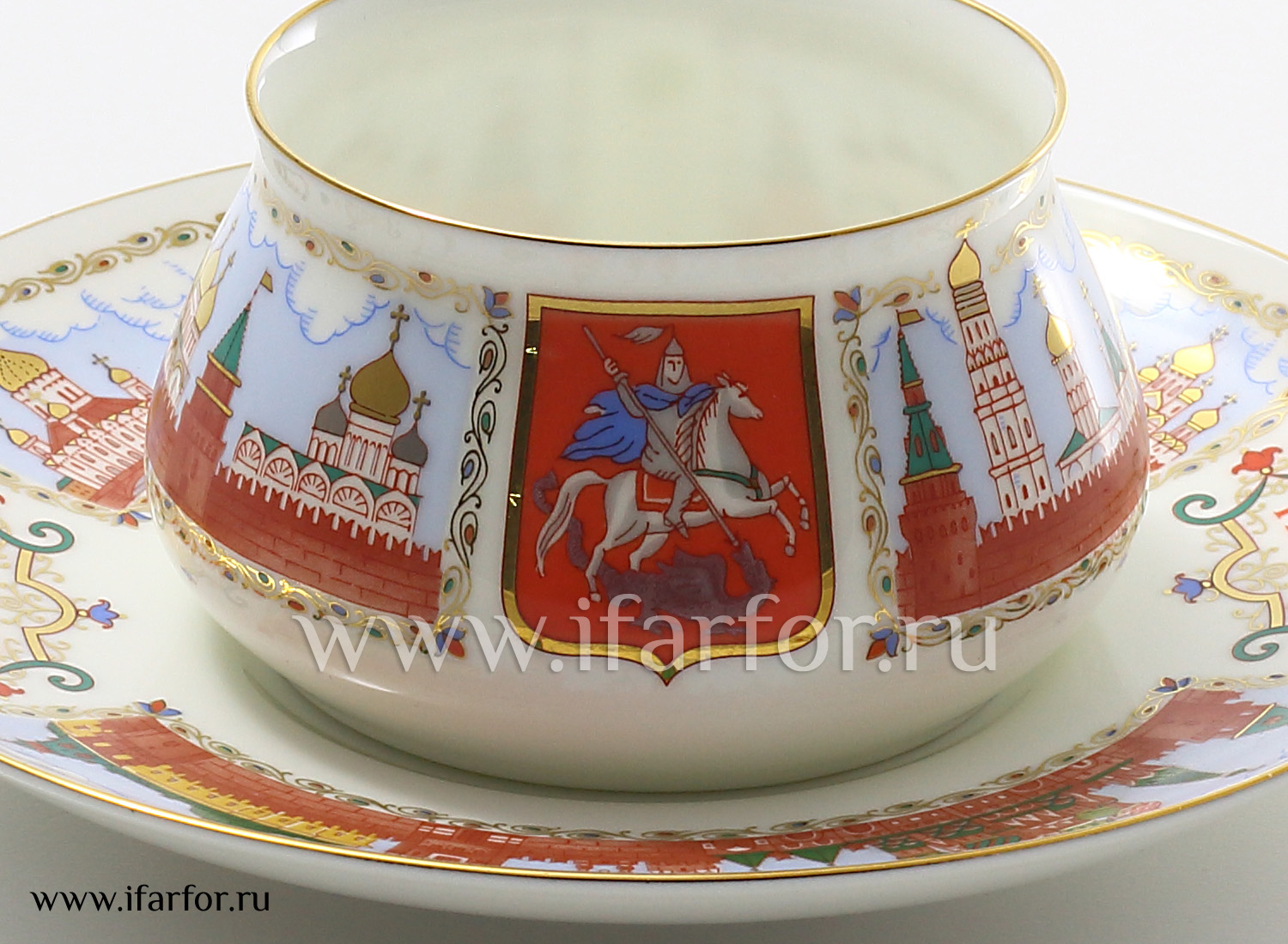 Чашка с блюдцем кофейная «Московский Кремль» 1/2