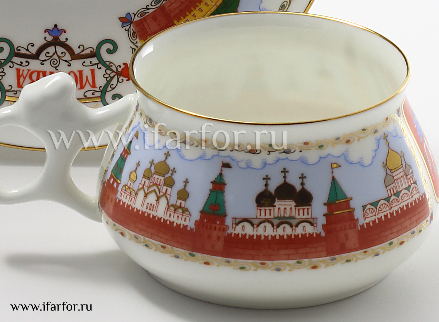 Чашка с блюдцем кофейная «Московский Кремль» 1/2