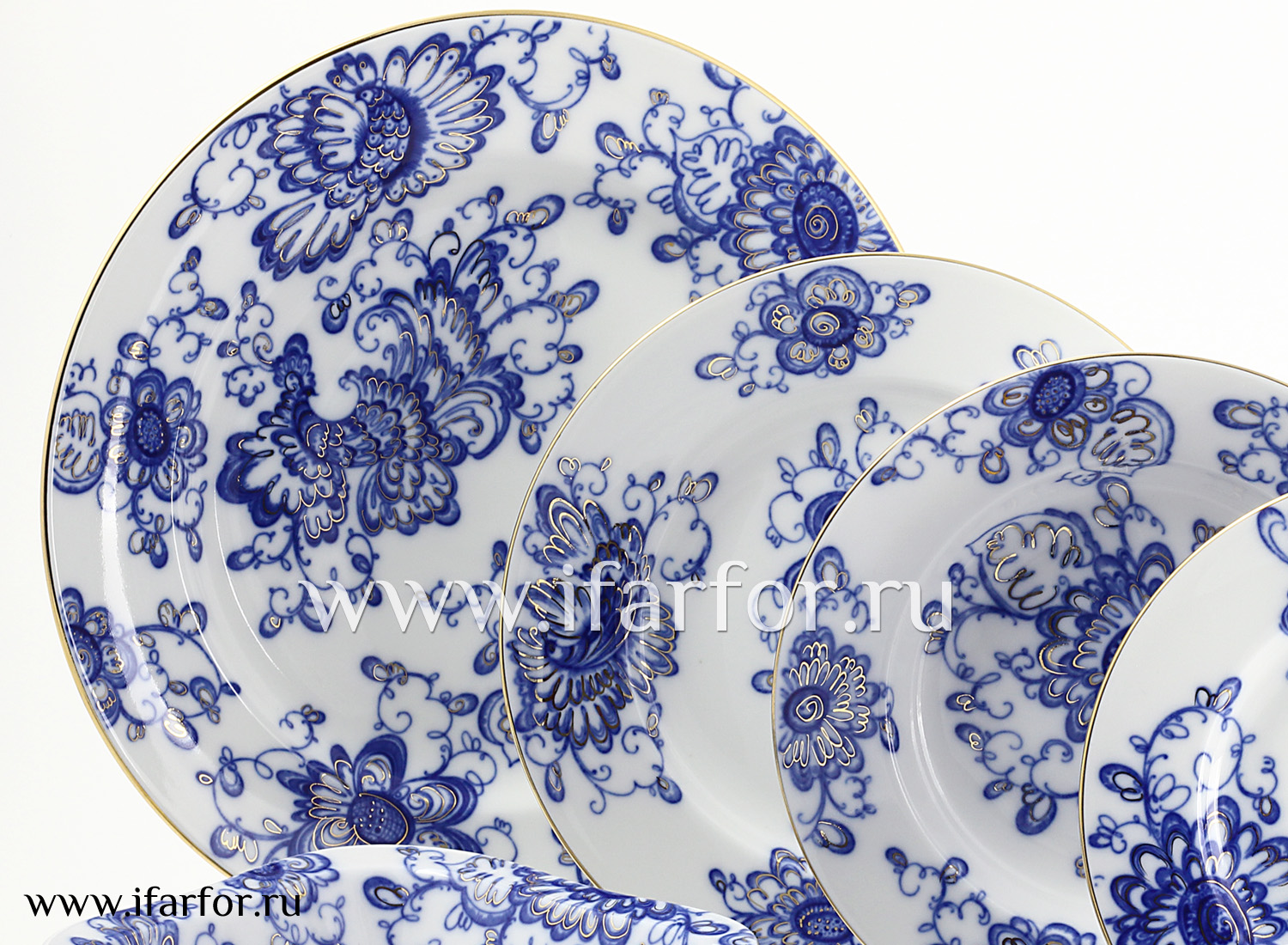 Сервиз столовый «Поющий сад» 6/23 Форма: Молодежная. Твердый фарфор
