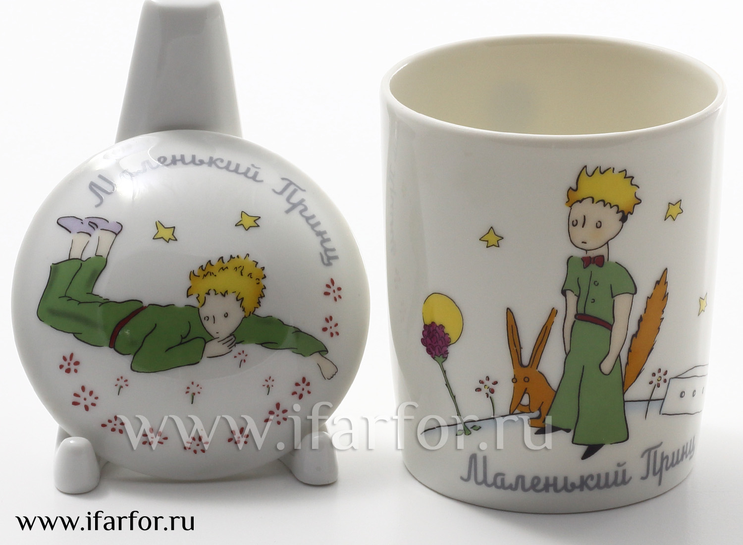 Чашка с блюдцем в подарочной коробке «Маленький принц» 1/2 Форма: Снежное утро. Твердый фарфор