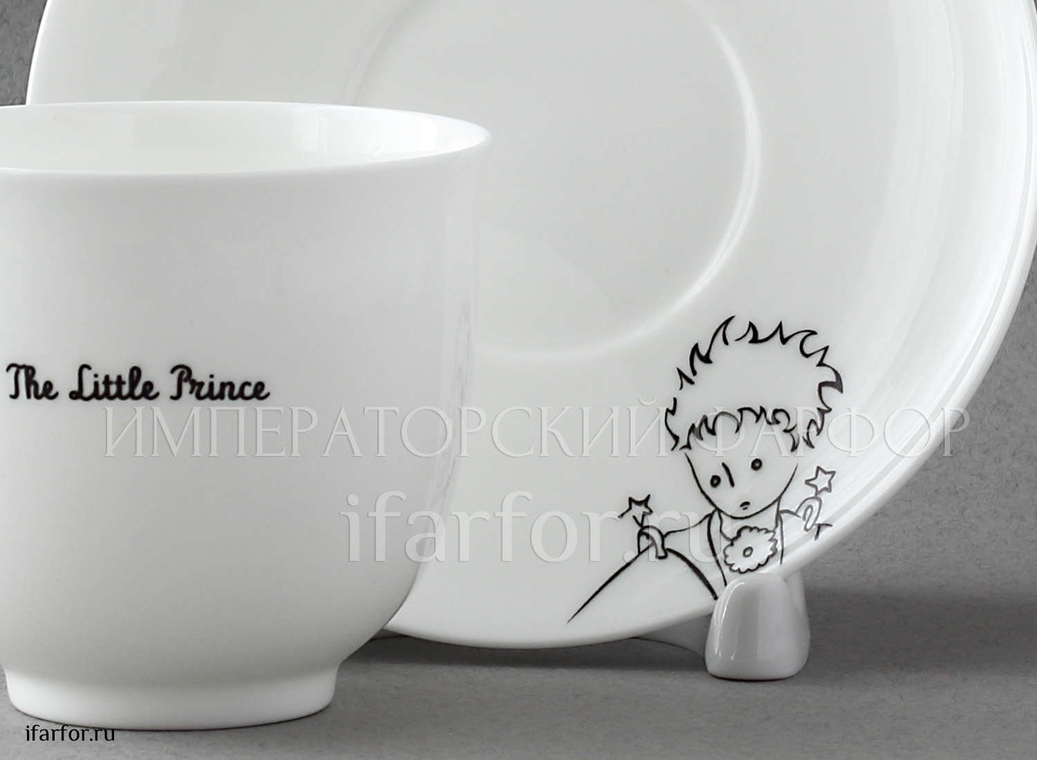 Чашка с блюдцем «Fox.The Little Prince» 1/2 Форма: Ландыш. Тонкостенный костяной фарфор. 180 мл.