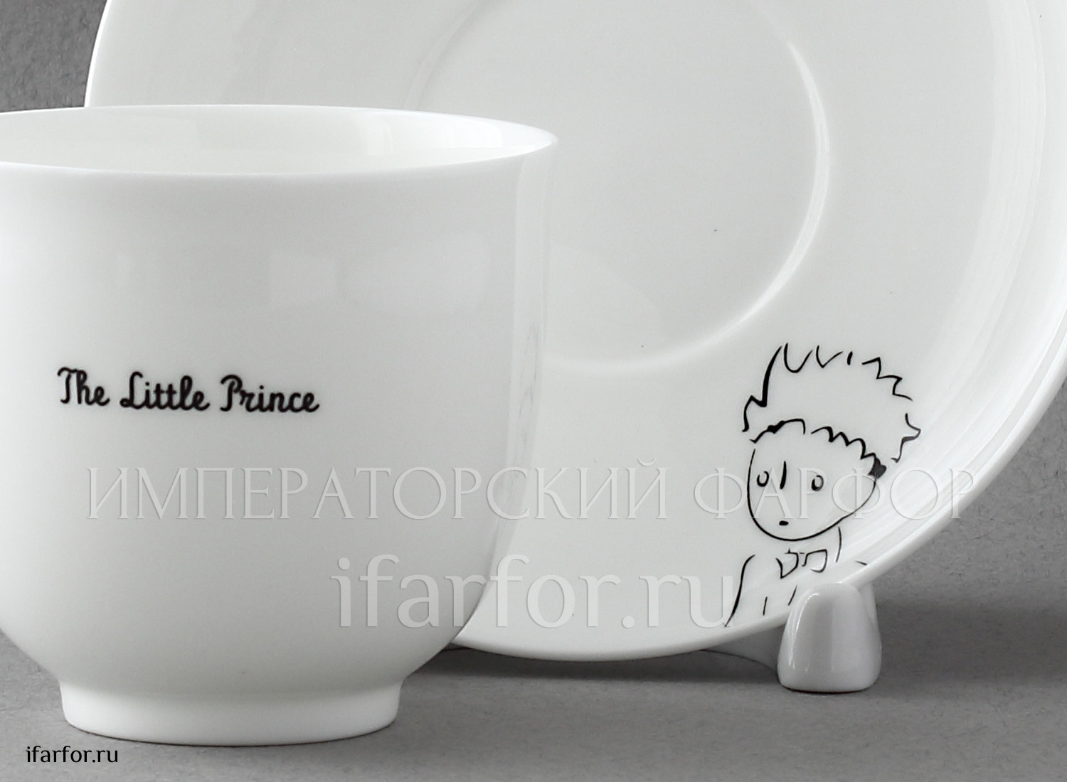 Чашка с блюдцем «Rose.The Little Prince» 1/2 Форма: Ландыш. Тонкостенный костяной фарфор. 180 мл.