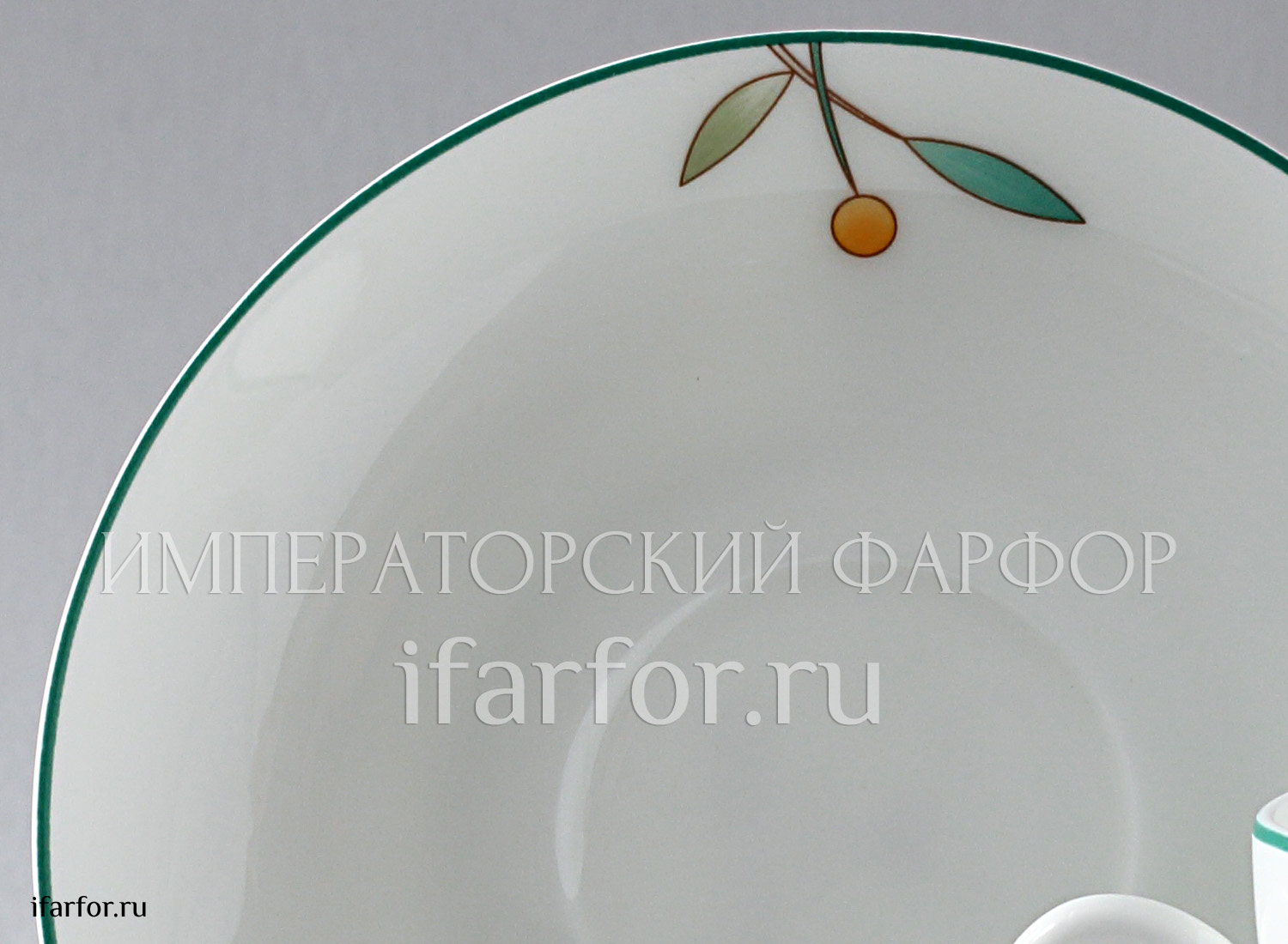Чашка с блюдцем «Флорентийские цветы. Гвоздика и нарцисс» 1/2 Форма: Ландыш 2. Тонкостенный костяной фарфор. 180 мл.