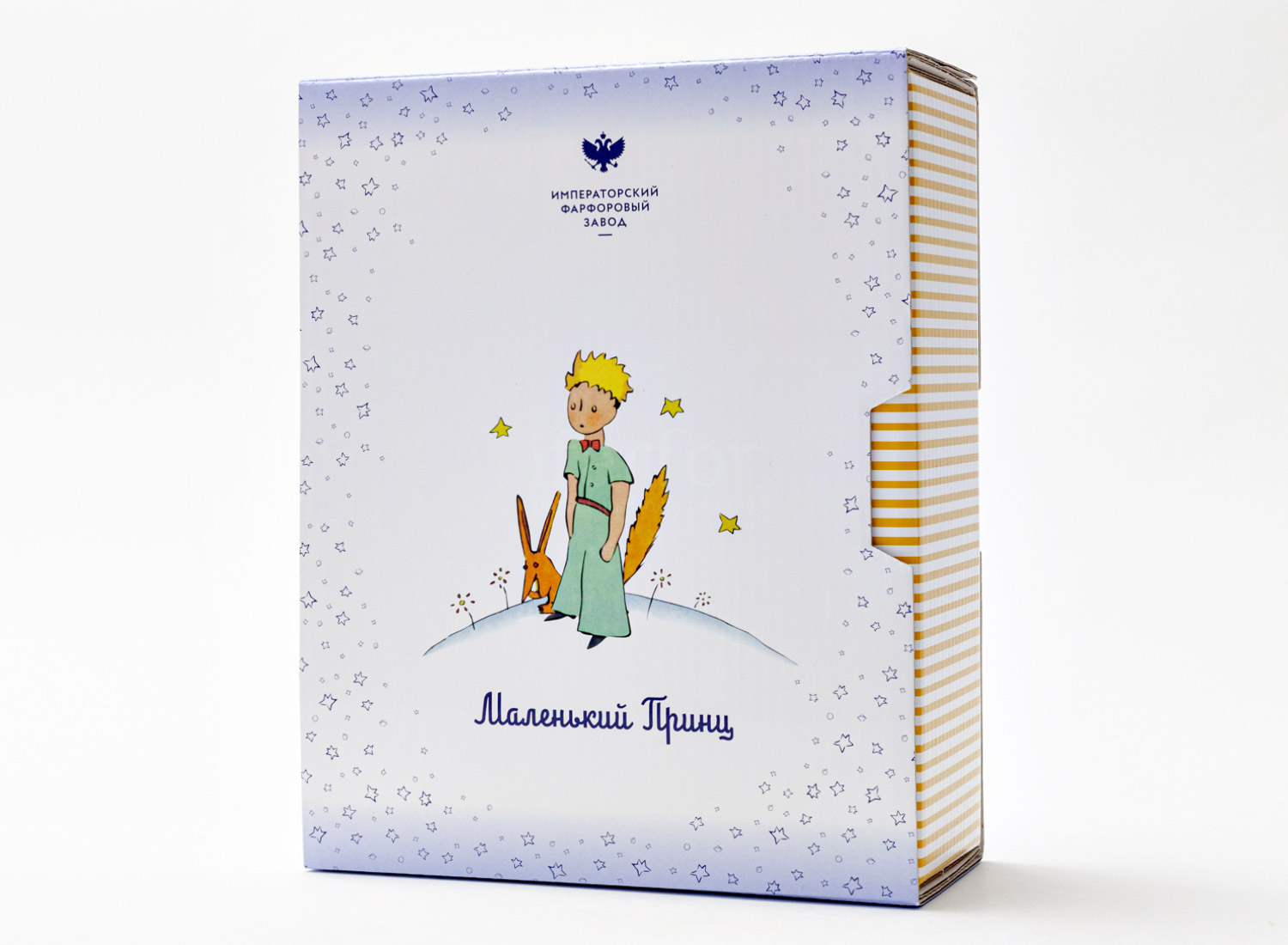 Чашка с блюдцем в подарочной коробке «Маленький Принц и Роза» 1/2 Форма: Ландыш. Тонкостенный костяной фарфор. 180 мл.