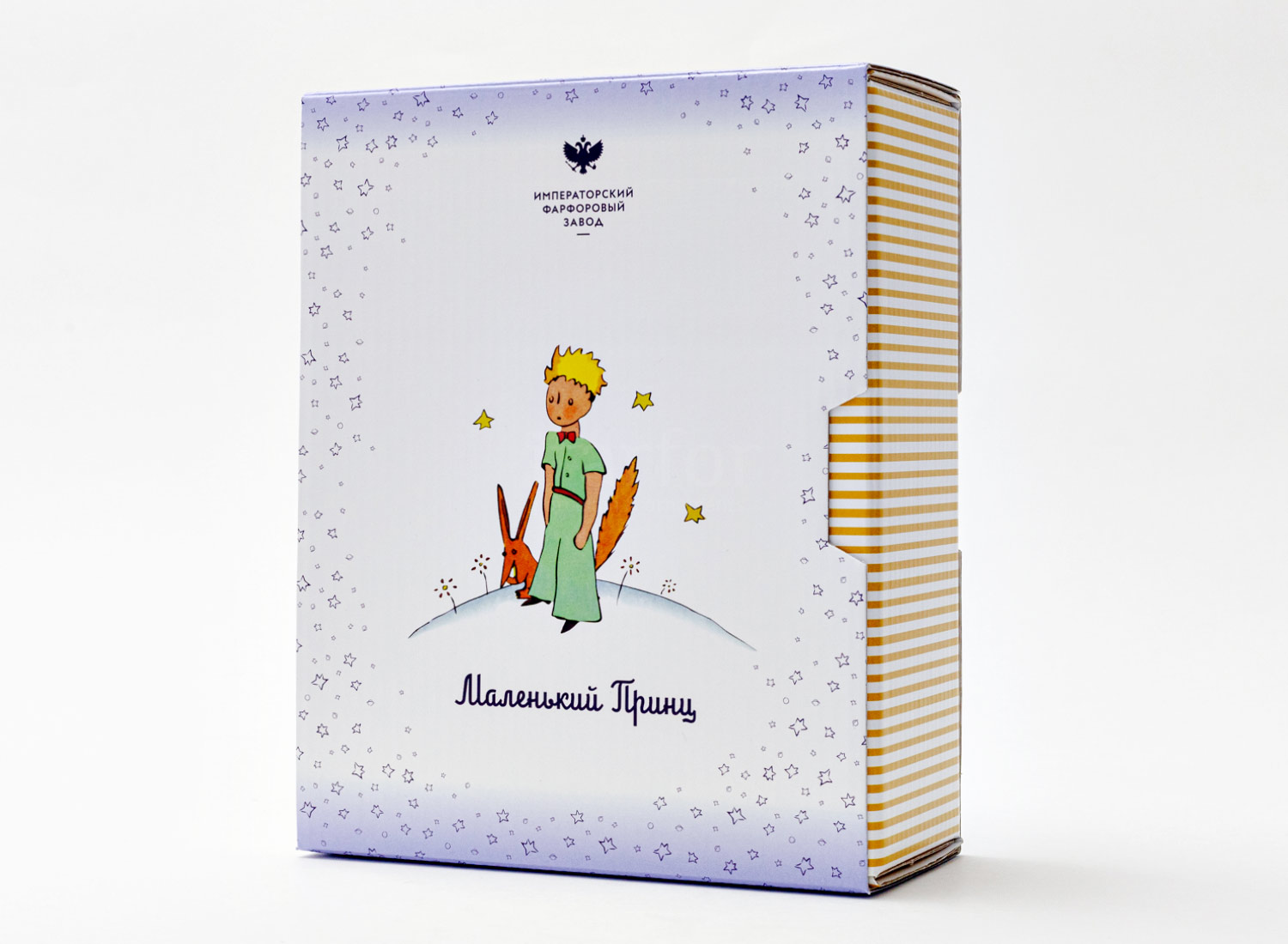 Чашка с блюдцем в подарочной коробке «Маленький Принц и Лис» 1/2 Форма: Ландыш. Тонкостенный костяной фарфор. 180 мл.