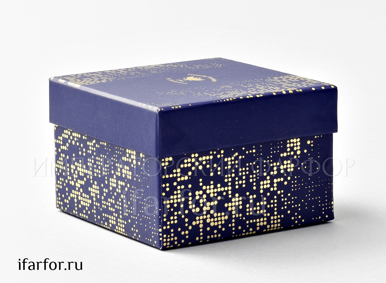 Подсвечник в подарочной коробке «Кобальтовая сетка» Форма: Круглый. Твердый фарфор. 87 x 61 мм.