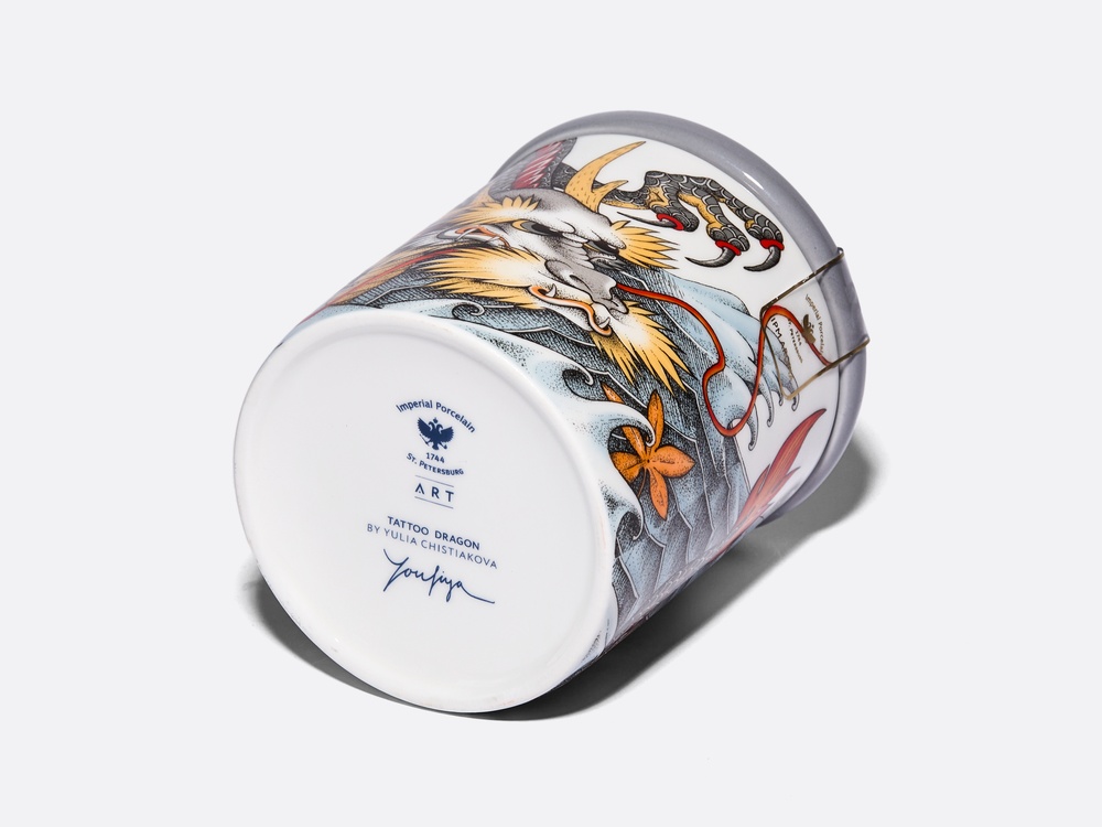 Подарочный набор «Tattoo Dragon (Татуировка Дракон) аромат Аква» Толстостенный костяной фарфор
