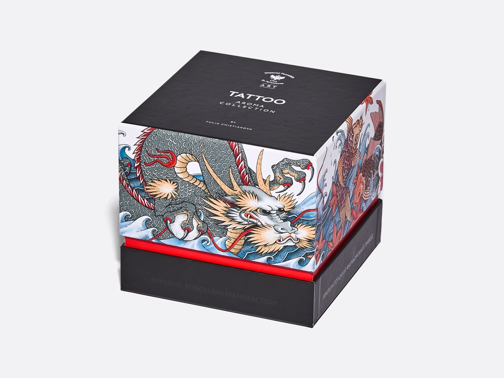 Подарочный набор «Tattoo Dragon (Татуировка Дракон) аромат Аква» Толстостенный костяной фарфор