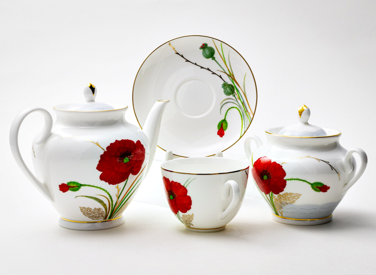 Сервиз чайный «Маки» 6/14