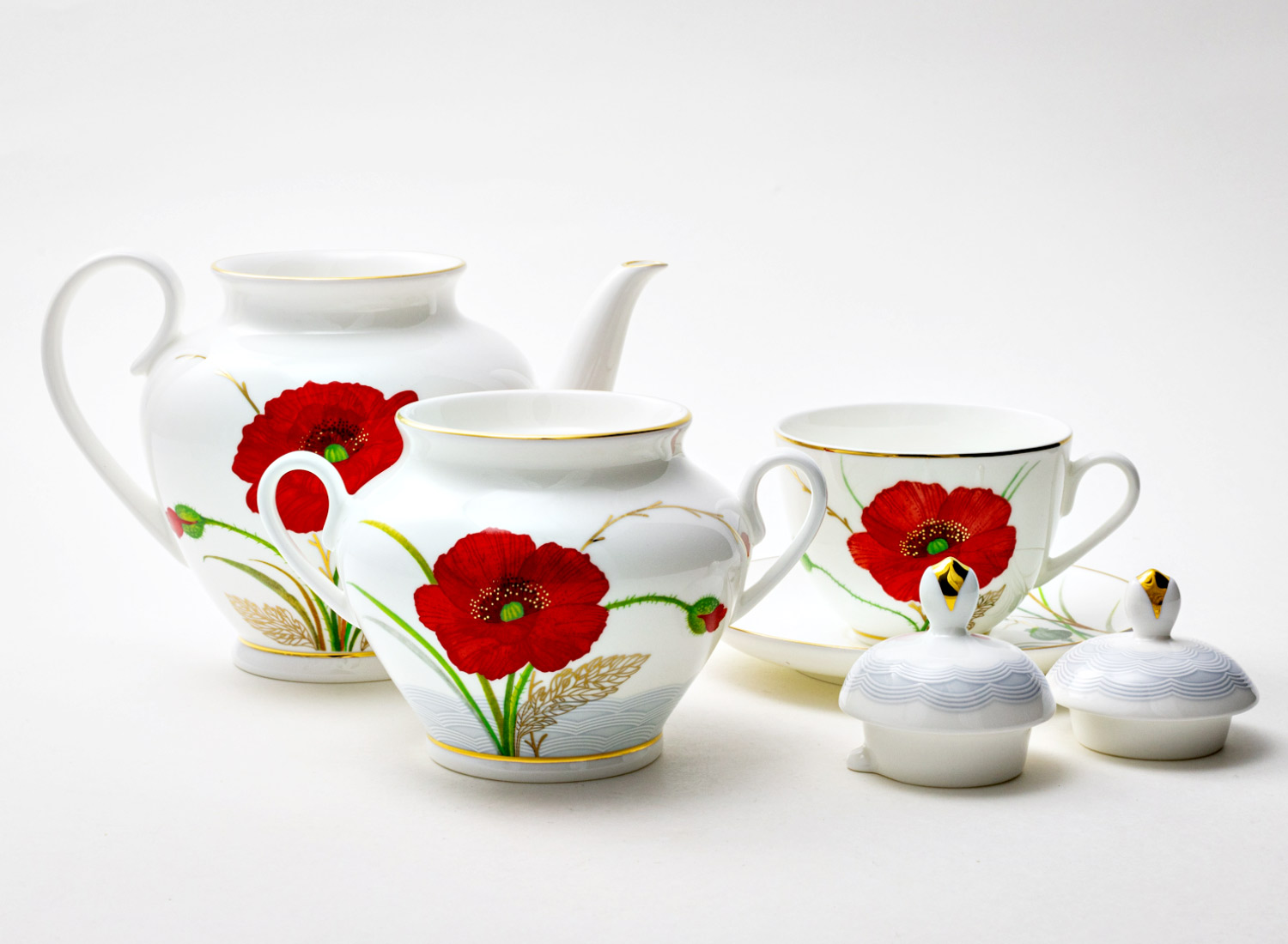 Сервиз чайный «Маки» 6/14