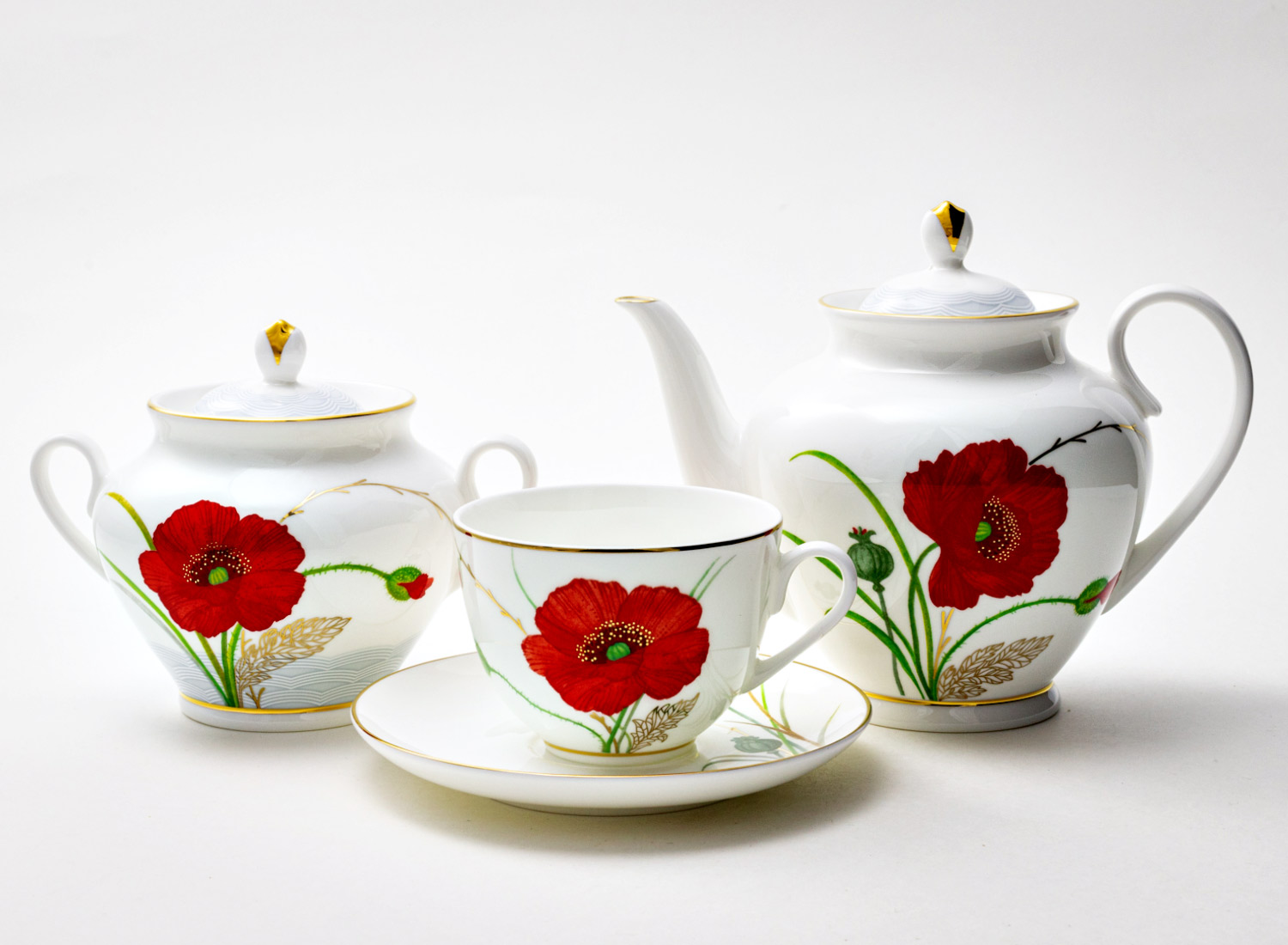 Сервиз чайный «Маки» 6/14