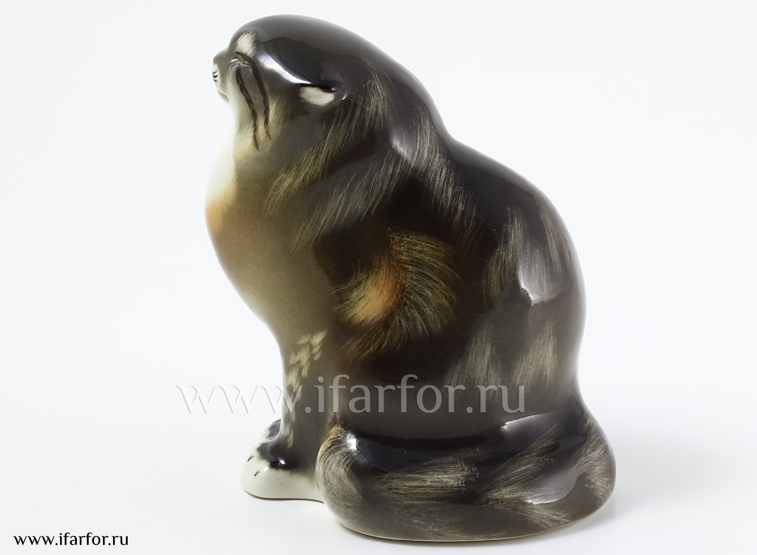 Скульптура «Дикий кот» Форма: Дикий кот. Мягкий фарфор. 148 мм.