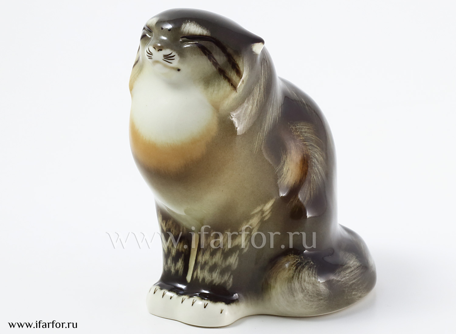 Скульптура «Дикий кот» Форма: Дикий кот. Мягкий фарфор. 148 мм.