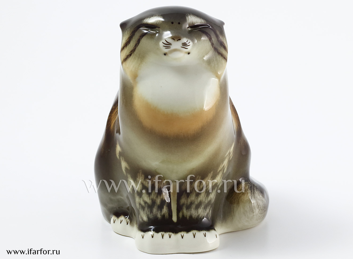 Скульптура «Дикий кот» Форма: Дикий кот. Мягкий фарфор. 148 мм.