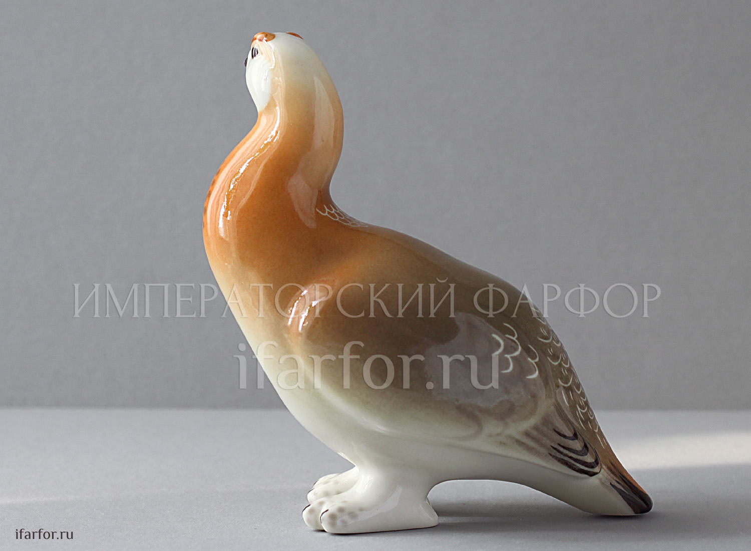 Скульптура «Куропатка» Форма: Куропатка. Мягкий фарфор. 125 x 72 x 136 мм.