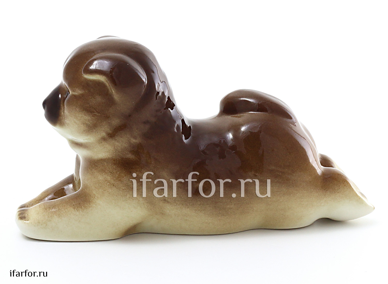 Скульптура «Чау-чау» Форма: Чау-чау. Мягкий фарфор. 155 x 85 мм.