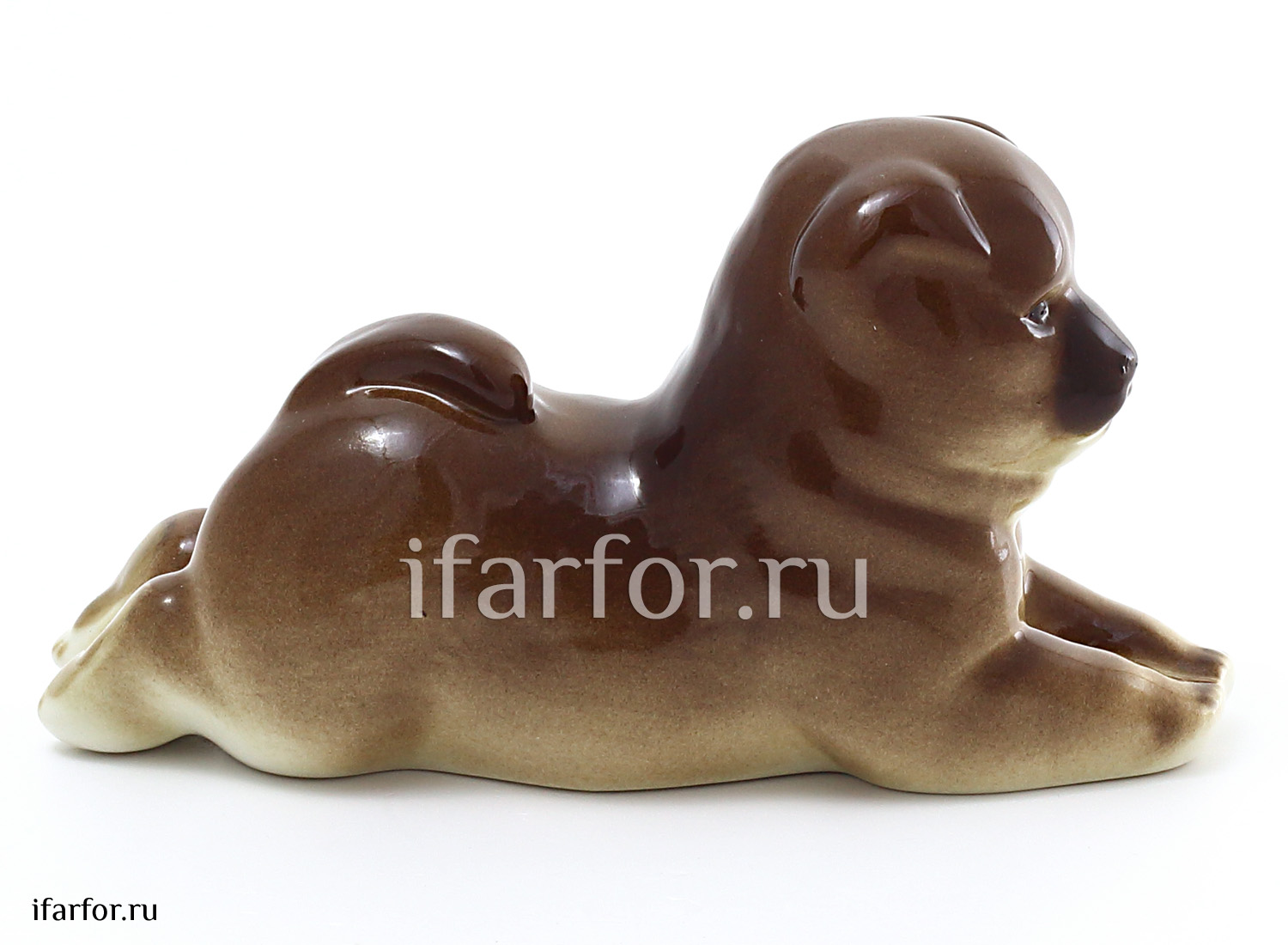 Скульптура «Чау-чау» Форма: Чау-чау. Мягкий фарфор. 155 x 85 мм.