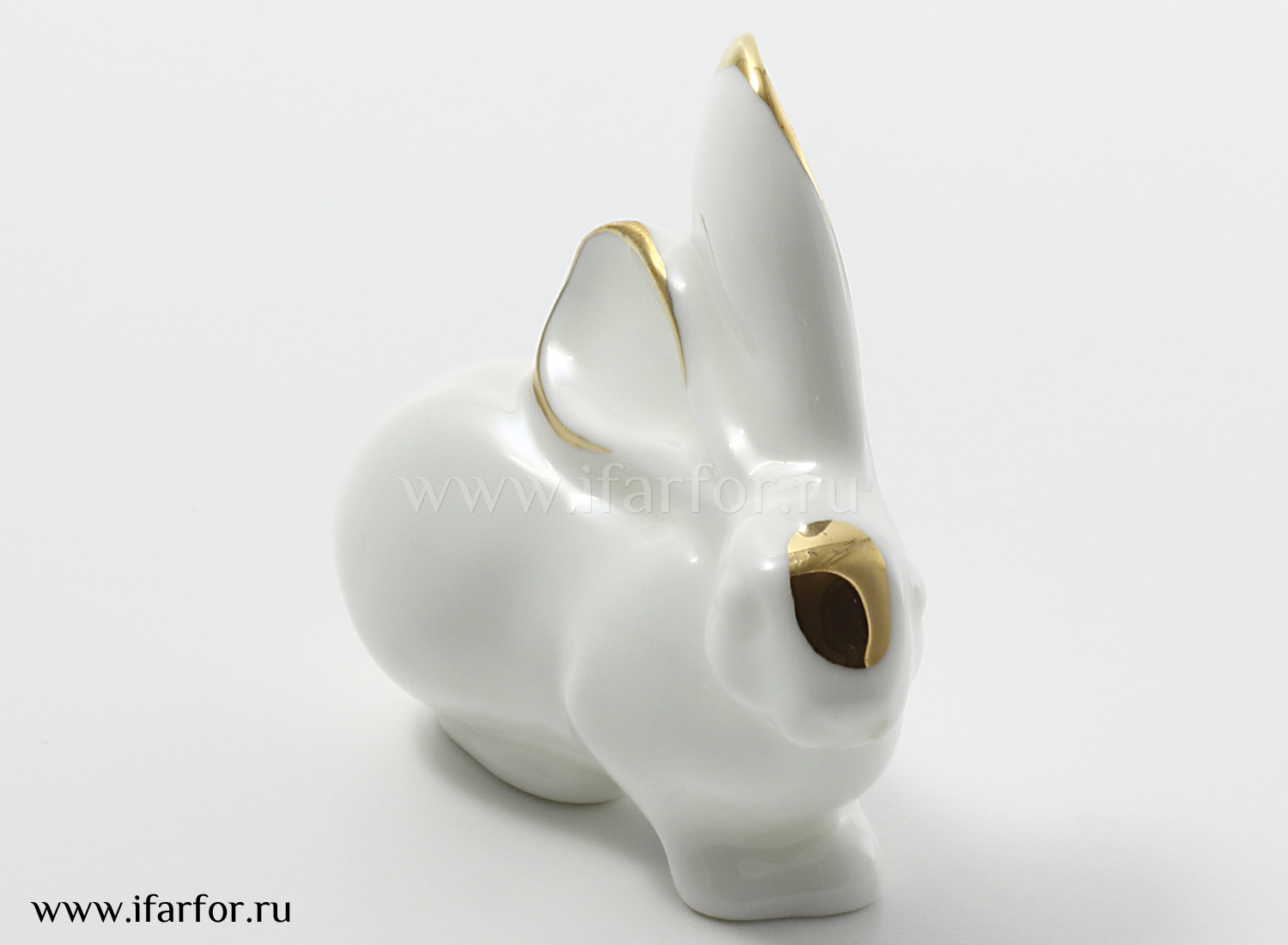 Скульптура «Заяц (з.з.)» Форма: Заяц (з.з.). Костяной фарфор. 53 мм.