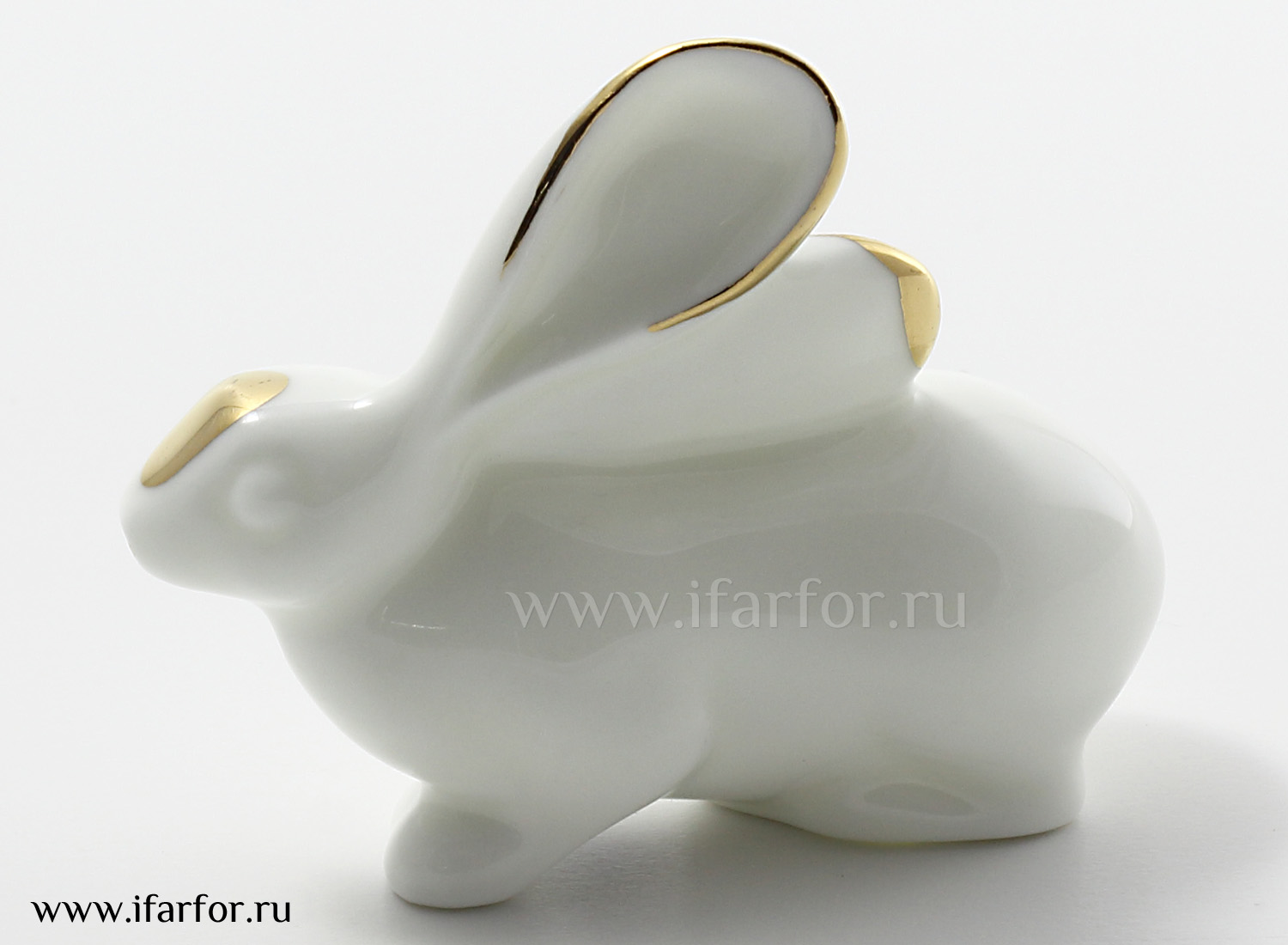 Скульптура «Заяц (з.з.)» Форма: Заяц (з.з.). Костяной фарфор. 53 мм.