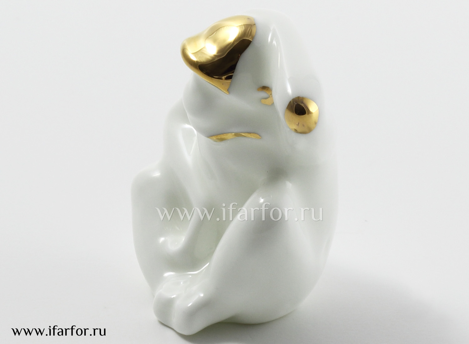 Скульптура «Обезьяна (з.з.)» Форма: Обезьяна (з.з.). Костяной фарфор. 50 мм.