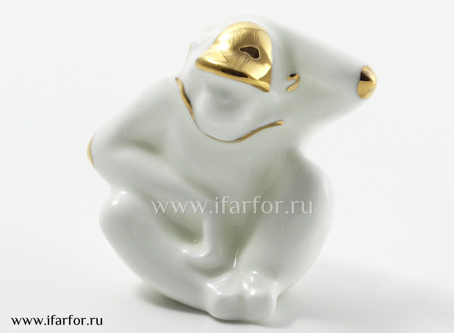 Скульптура «Обезьяна (з.з.)» Форма: Обезьяна (з.з.). Костяной фарфор. 50 мм.