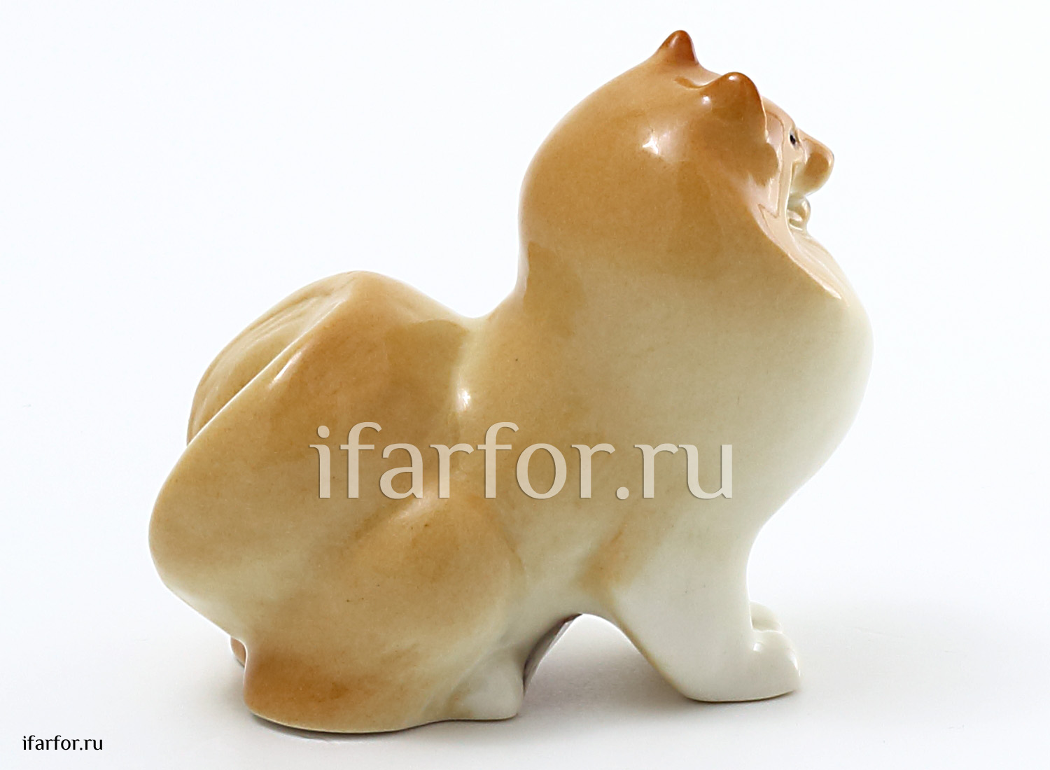 Скульптура «Шпиц карликовый» Форма: Шпиц карликовый. Мягкий фарфор. 84 x 70 мм.