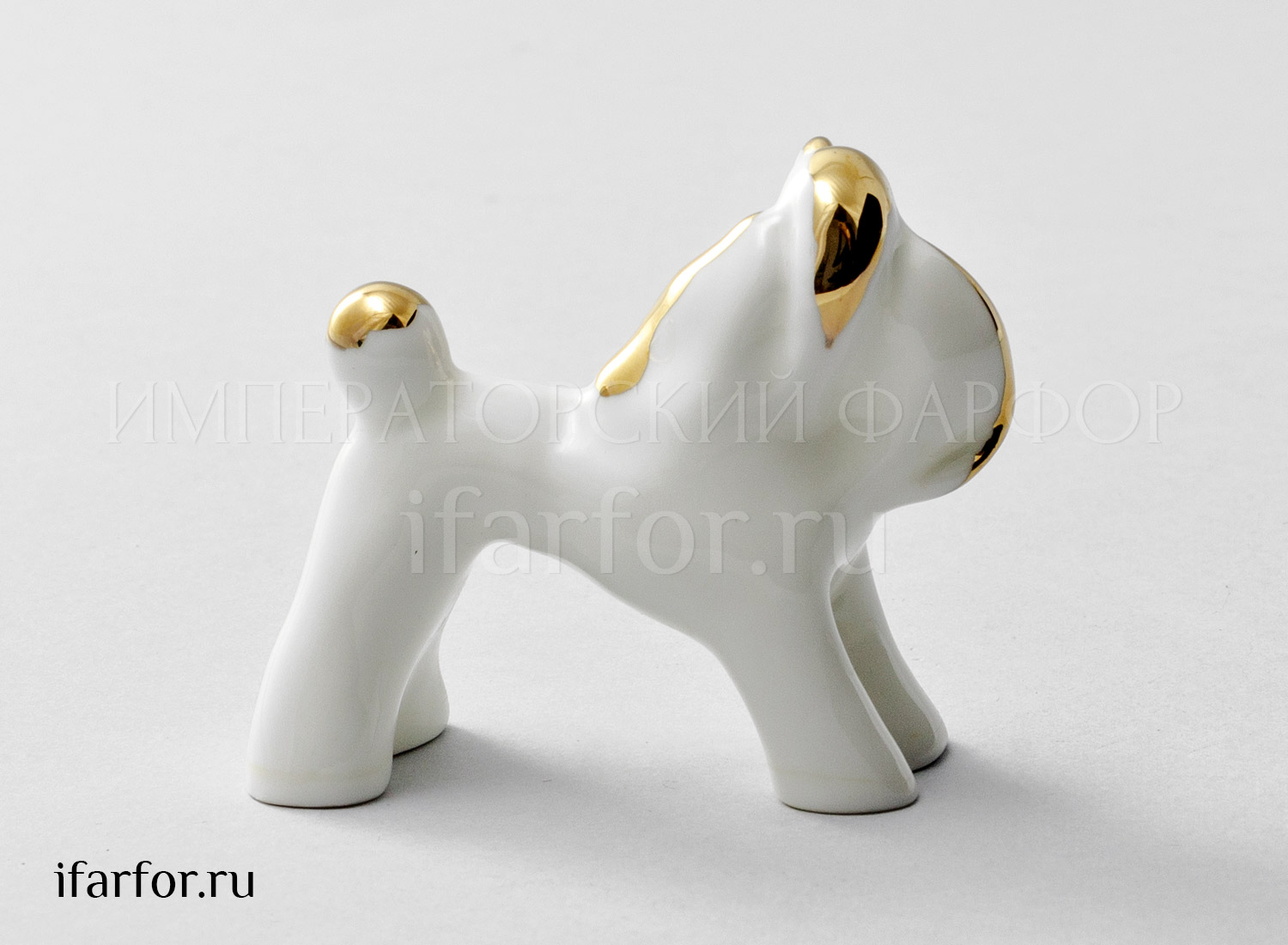 Скульптура «Собака (з.з.)» Форма: Собака (з.з.). Костяной фарфор. 58 x 56 мм.