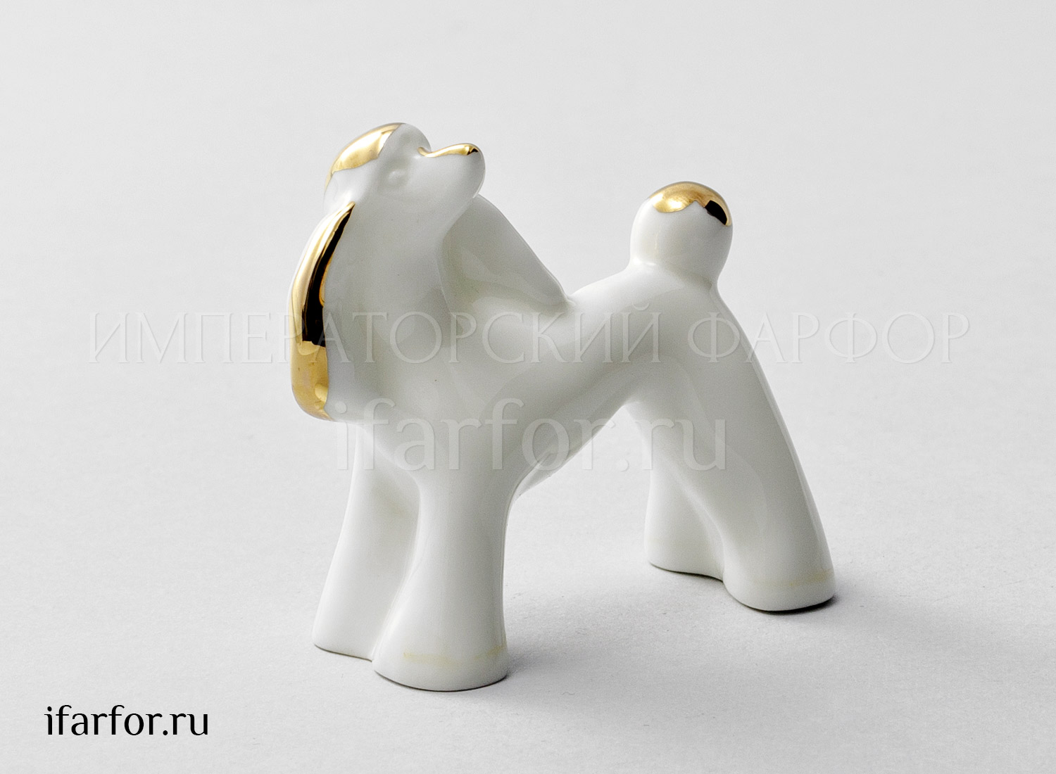Скульптура «Собака (з.з.)» Форма: Собака (з.з.). Костяной фарфор. 58 x 56 мм.