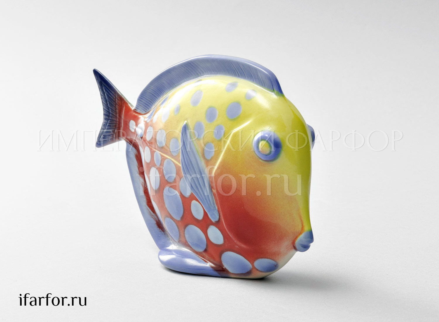 Скульптура «Рыба-диск с.р.» Форма: Рыба-диск с.р.. Мягкий фарфор. 220 x 127 мм.