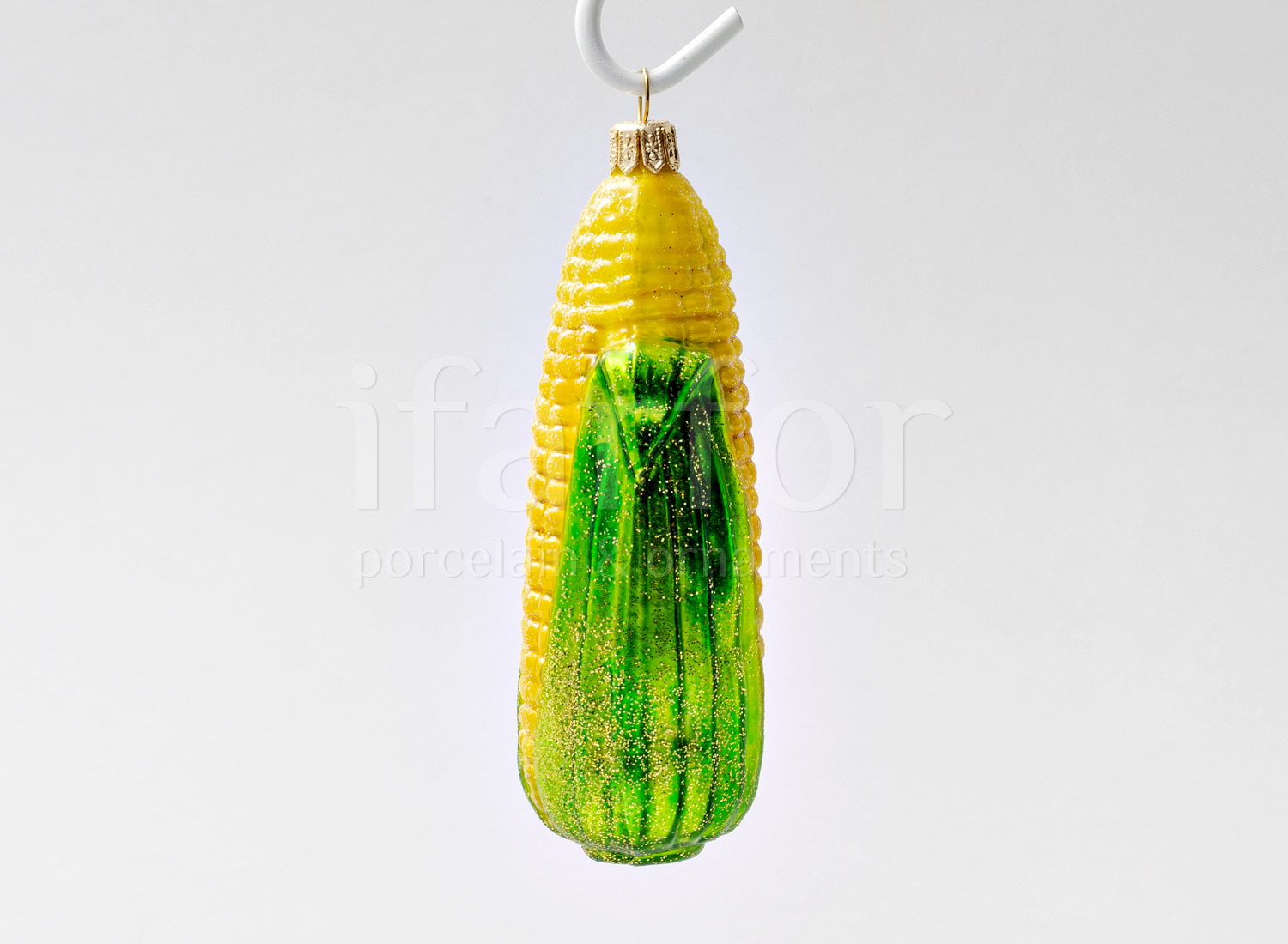 Елочная игрушка «Кукуруза» Стекло. 40 x 125 мм.