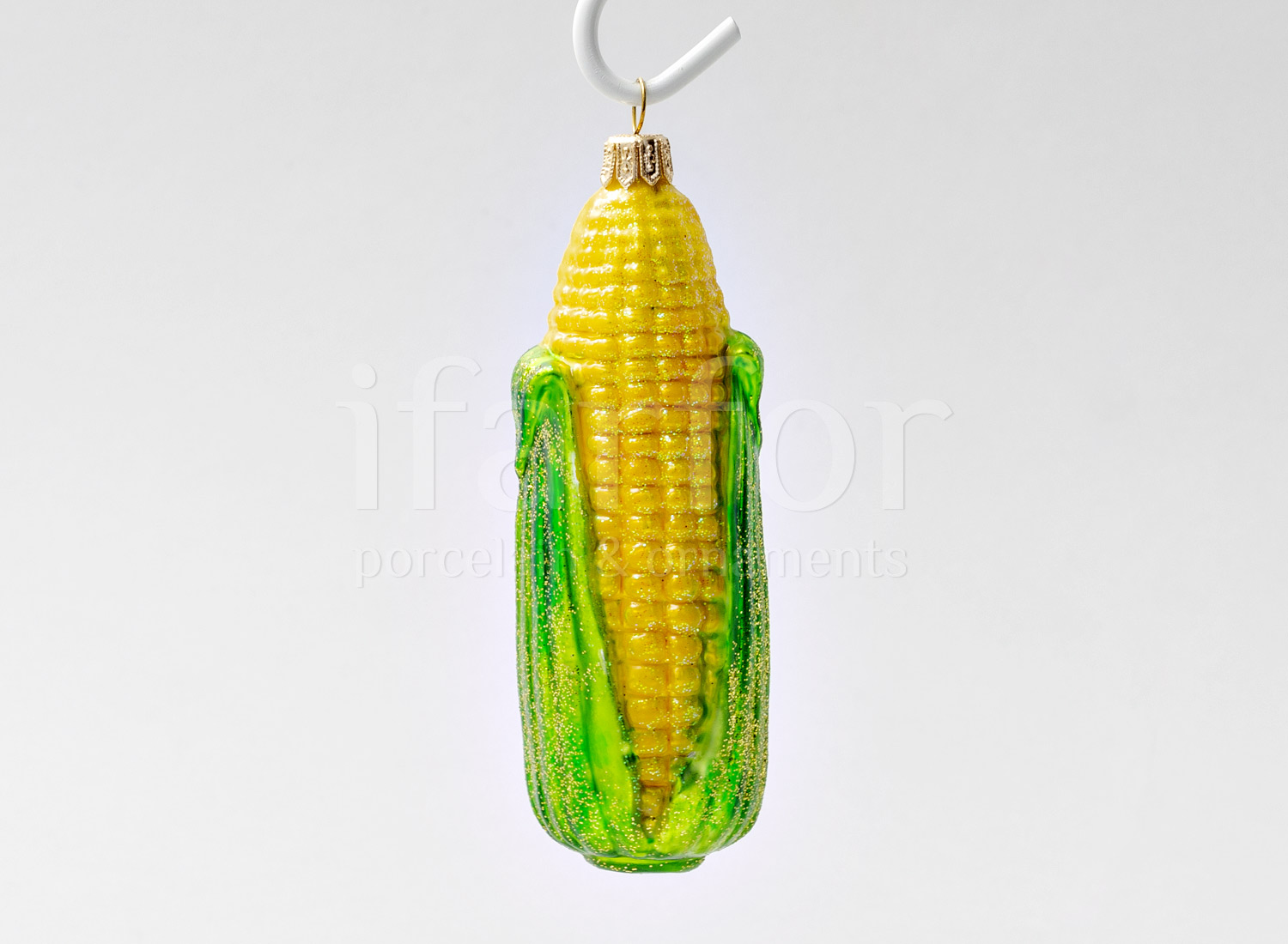 Елочная игрушка «Кукуруза» Стекло. 40 x 125 мм.