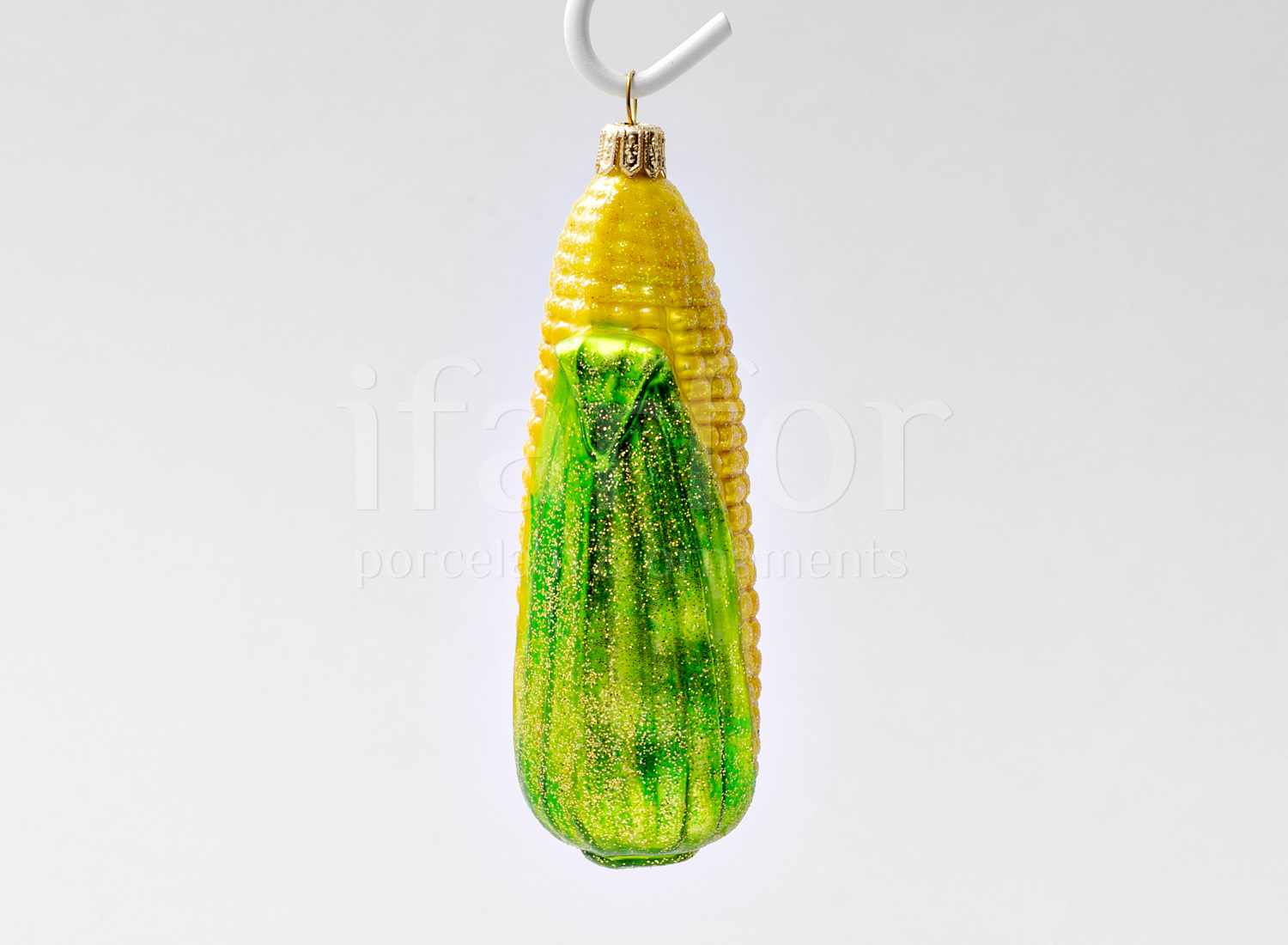 Елочная игрушка «Кукуруза» Стекло. 40 x 125 мм.