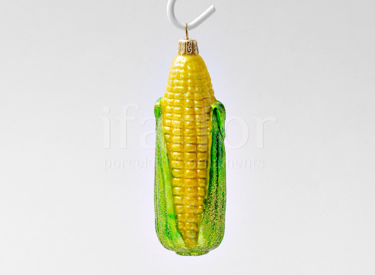 Елочная игрушка «Кукуруза» Стекло. 40 x 125 мм.
