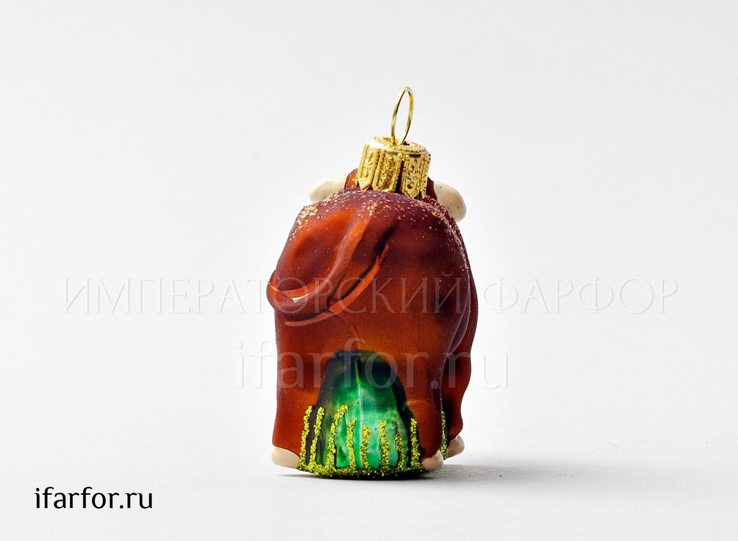 Елочная игрушка «Коровка красная» Стекло. 70 x 67 x 55 мм.