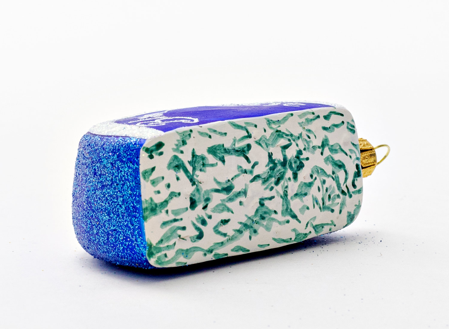 Елочная игрушка «Сыр Blue» Стекло. 45 x 100 мм.