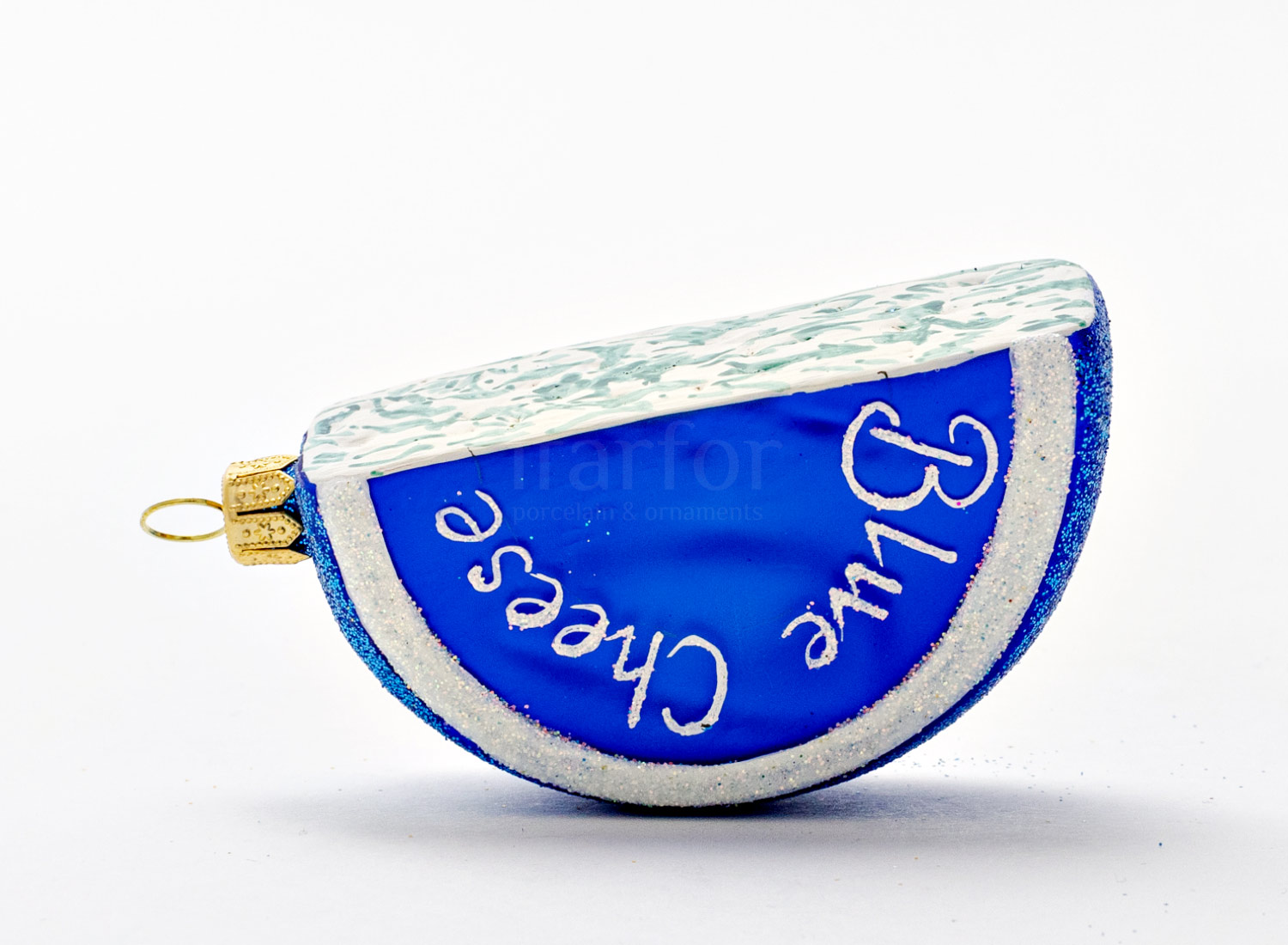 Елочная игрушка «Сыр Blue» Стекло. 45 x 100 мм.