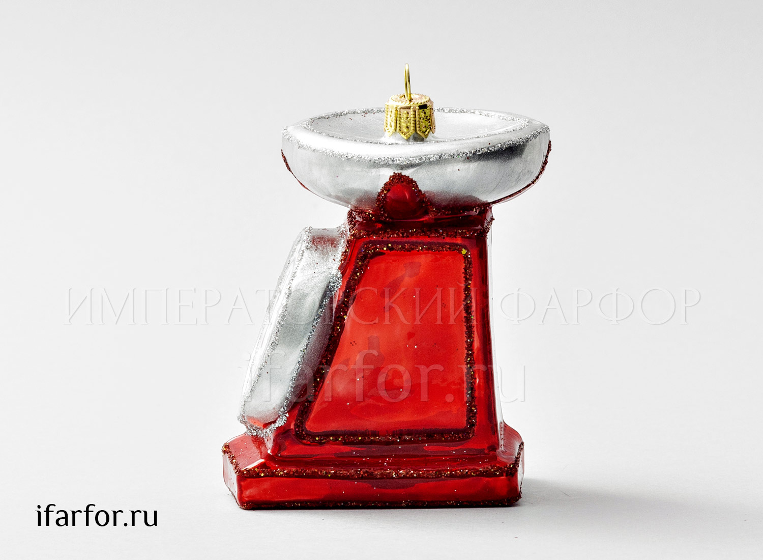 Елочная игрушка «Ретро Техника. Кухонные весы» Стекло. 75 x 96 мм.