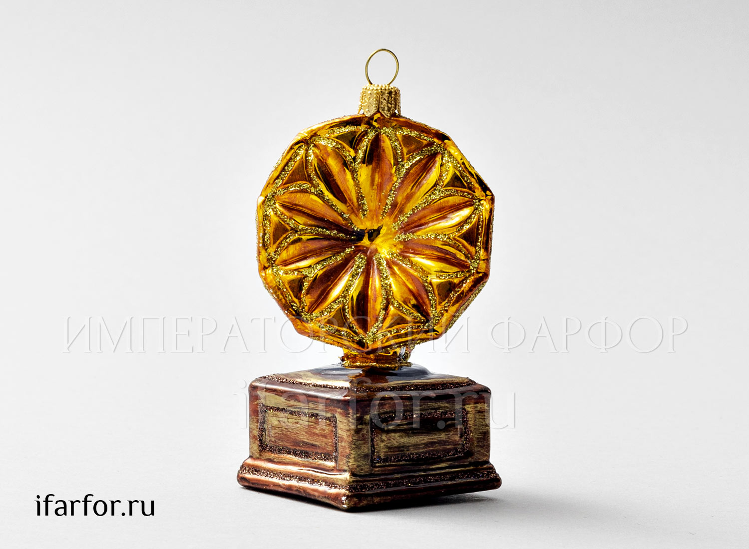 Елочная игрушка «Ретро Техника. Граммофон» Стекло. 50 x 100 мм.