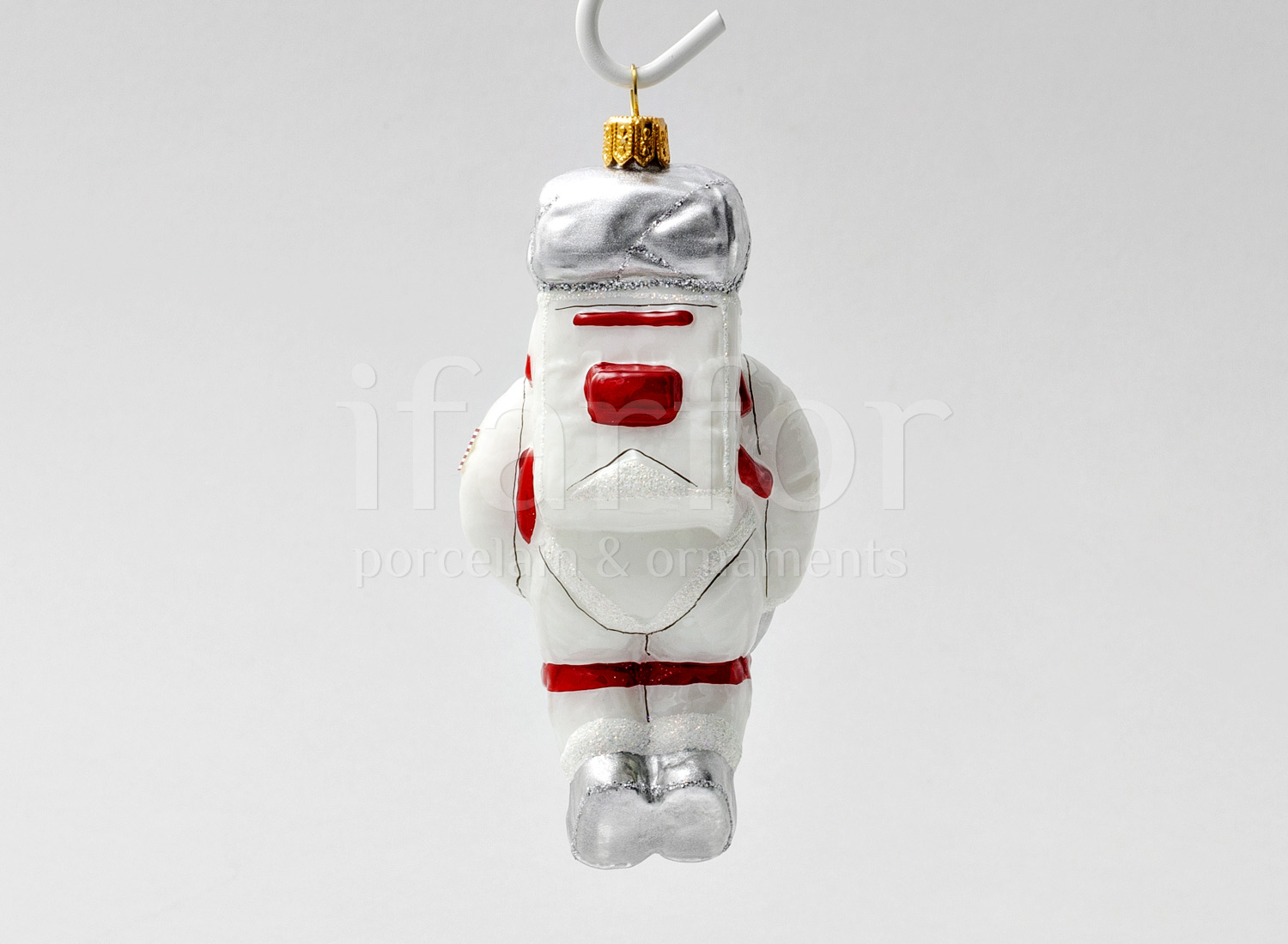 Елочная игрушка «Космонавт Major Tom» Стекло. 65 x 140 мм.