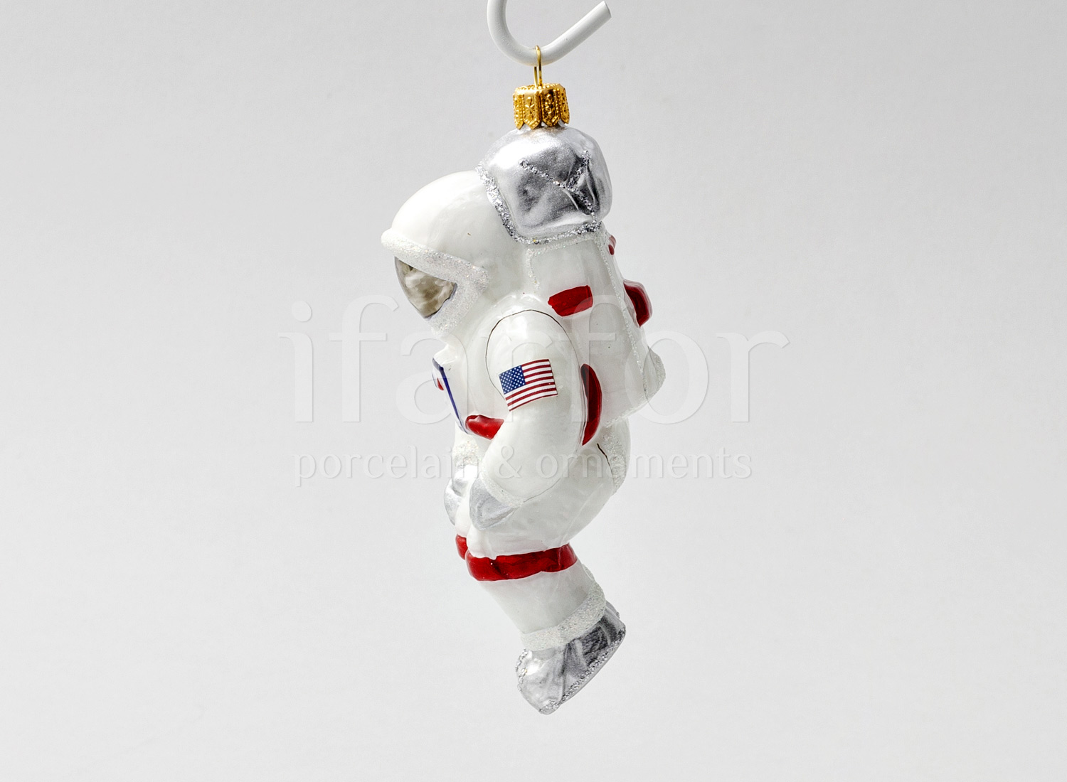 Елочная игрушка «Космонавт Major Tom» Стекло. 65 x 140 мм.