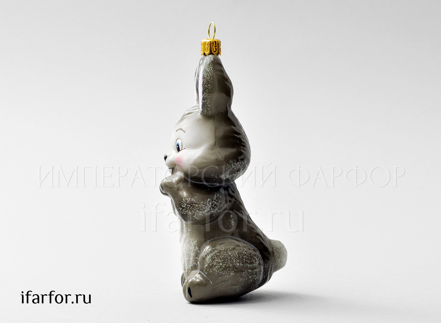 Елочная игрушка «Заяц» Стекло. 135 мм.